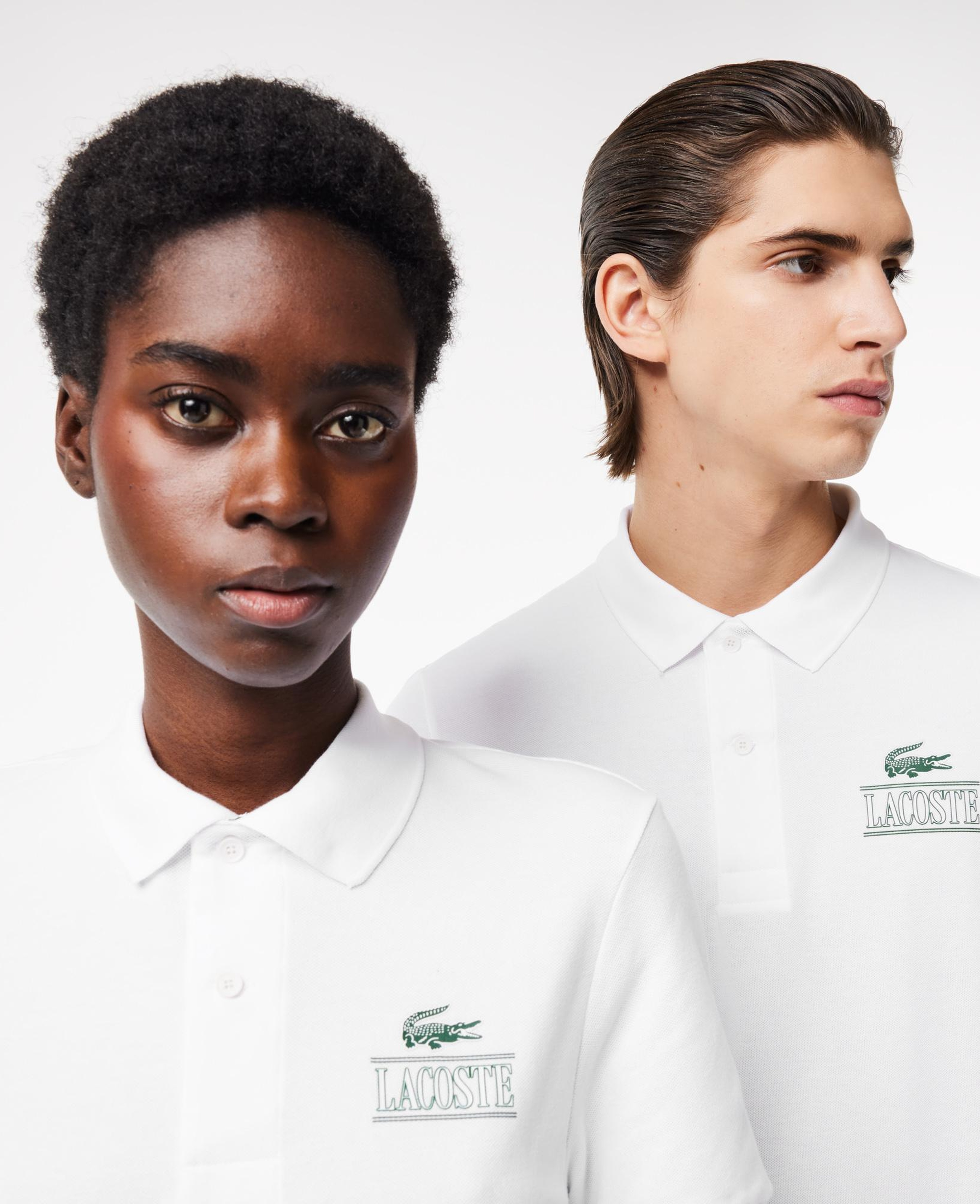 Signature Unisex Regular Fit Baskılı Beyaz Polo