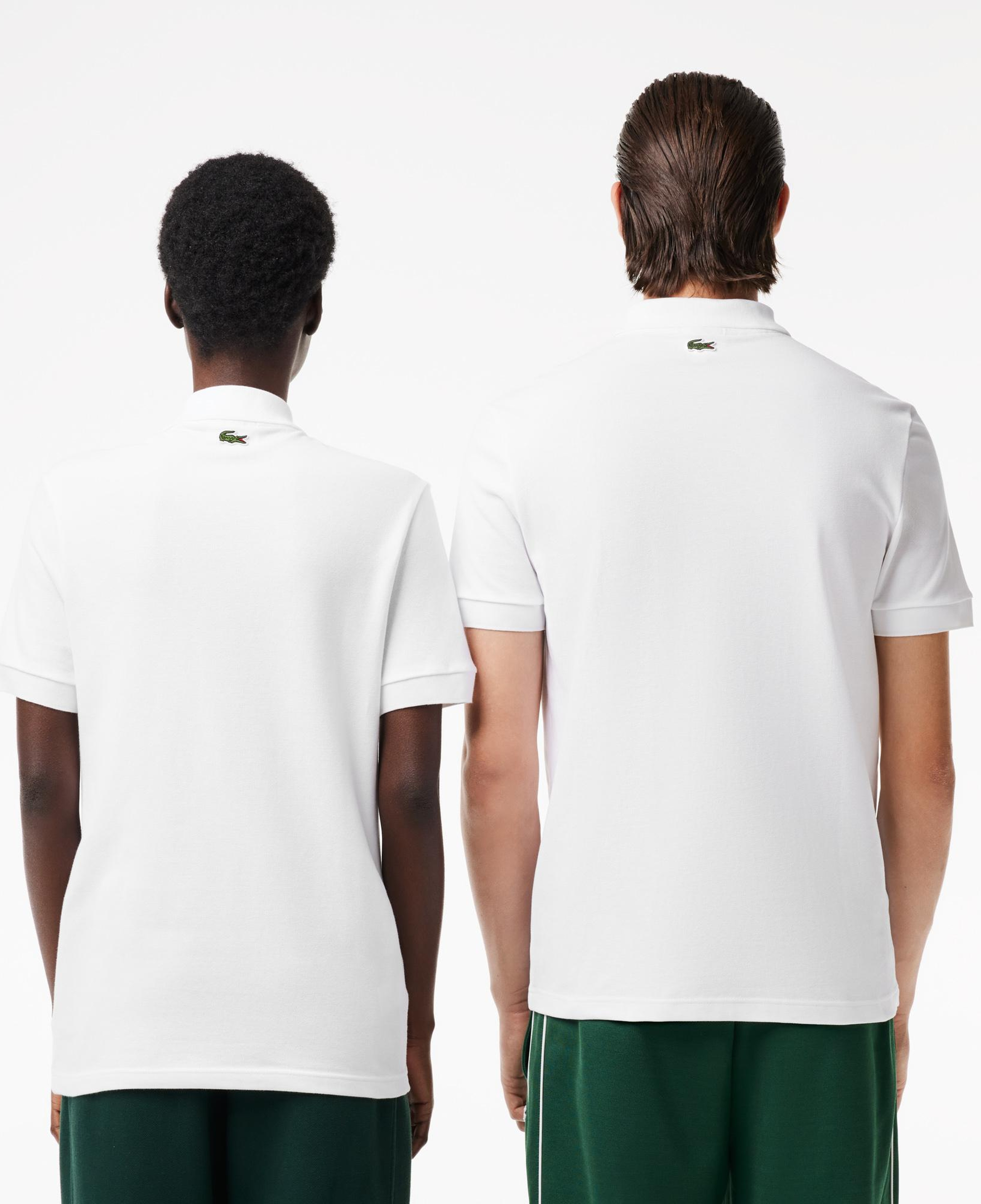Signature Unisex Regular Fit Baskılı Beyaz Polo