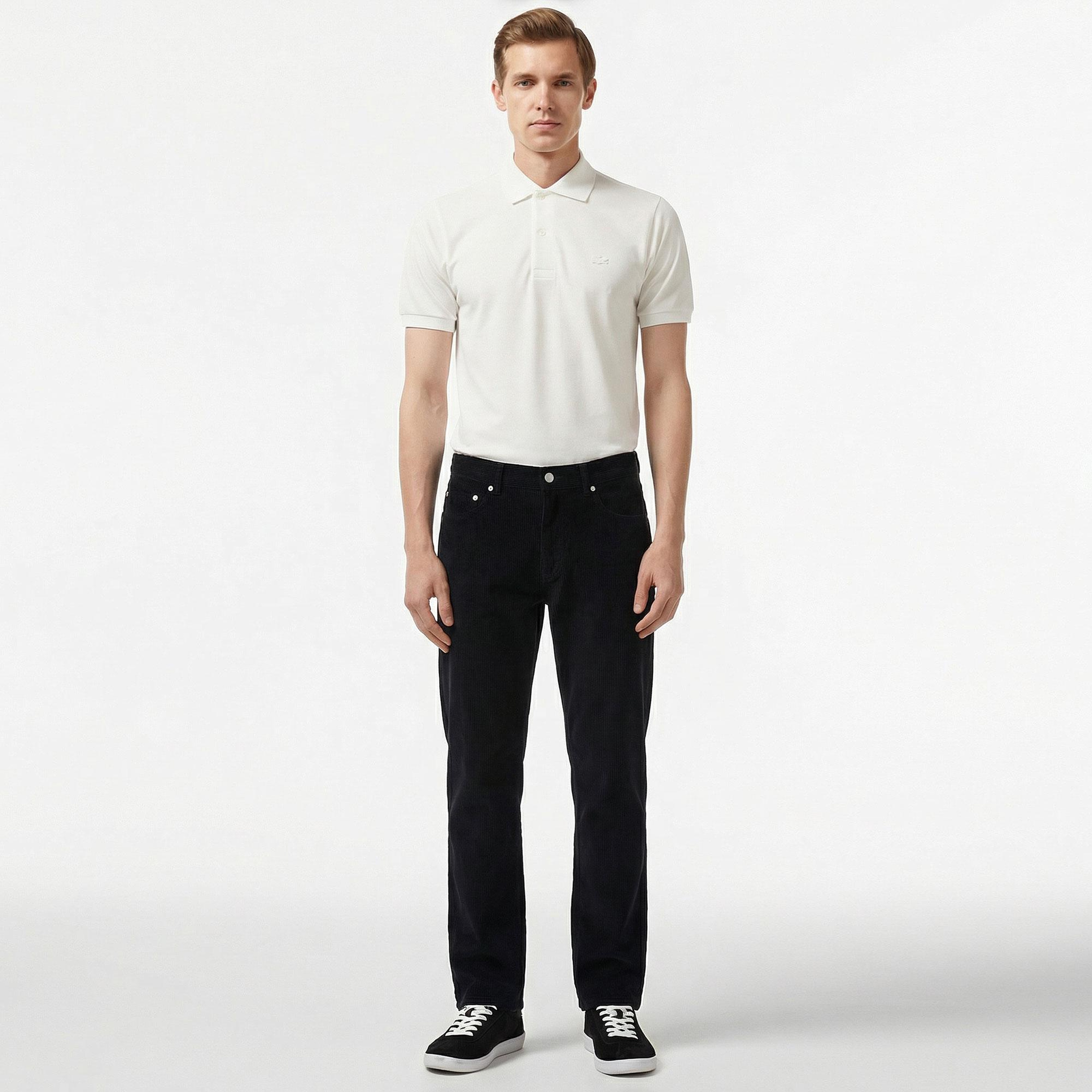 Erkek Straight Fit Casual Siyah Pantolon