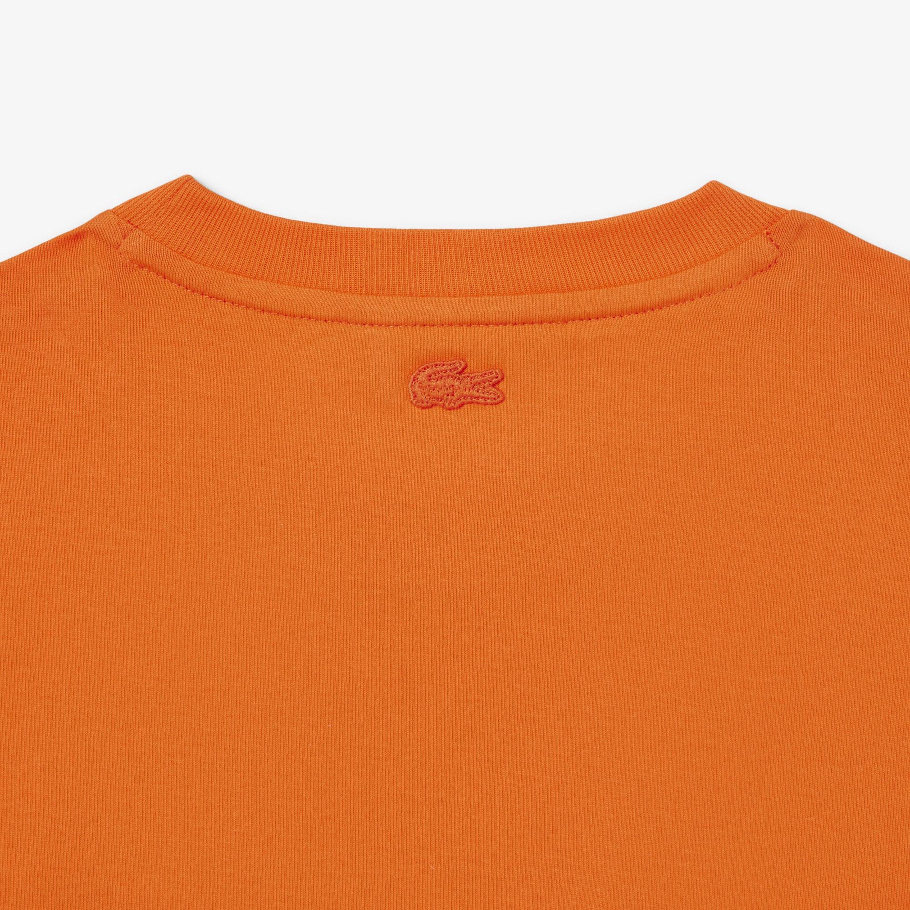Kadın Regular Fit Bisiklet Yaka Turuncu T-Shirt