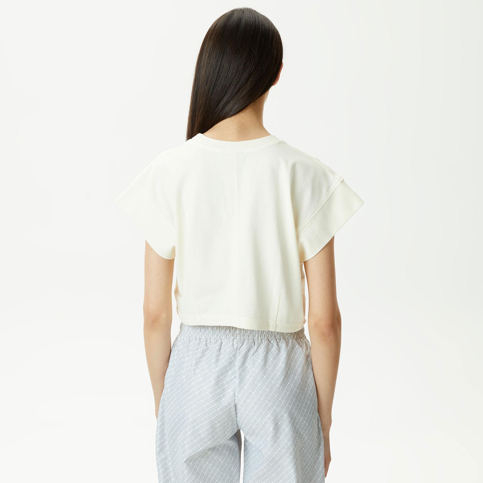 UNITED4 Classic Kadın Krem Crop T-Shirt