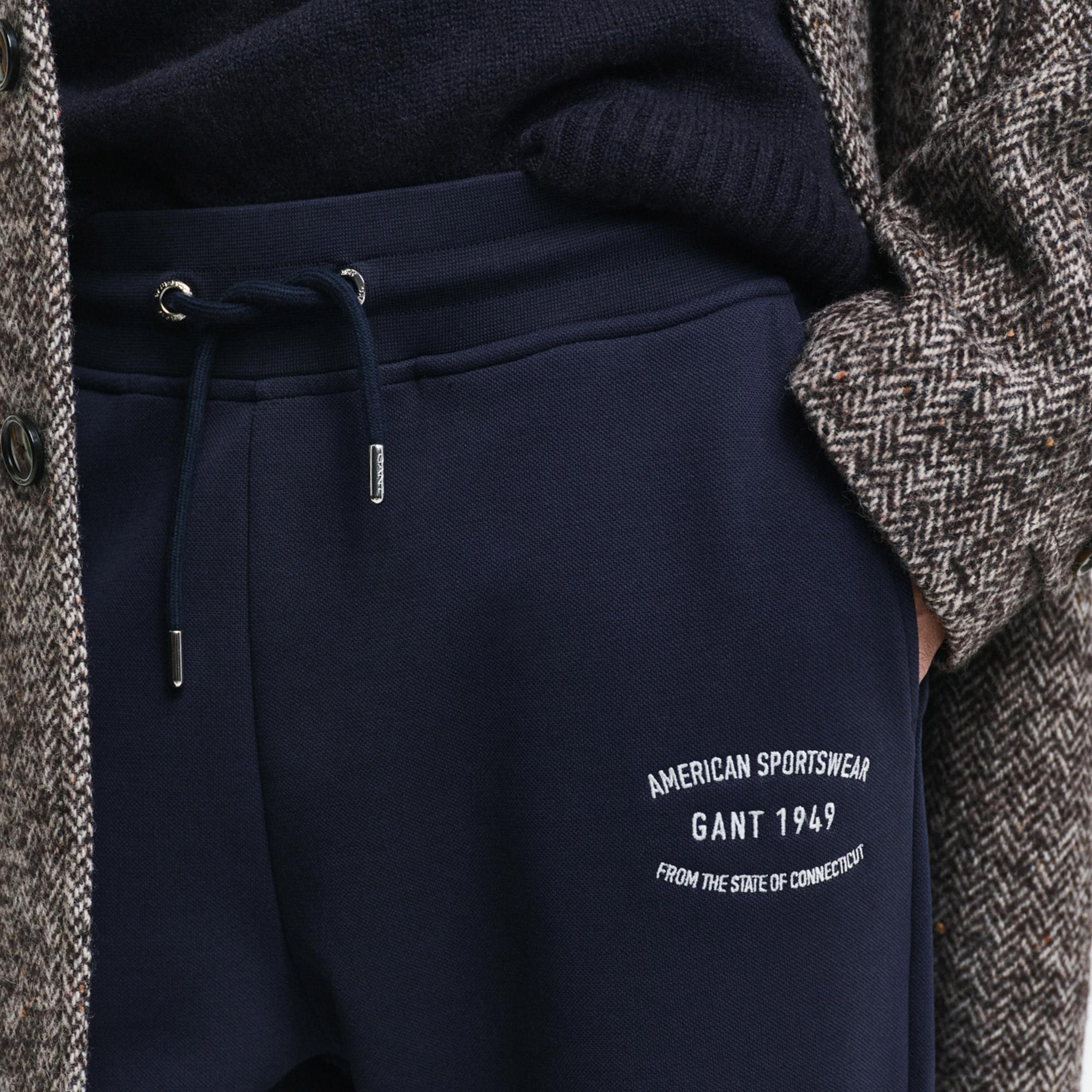 GANT Erkek Lacivert Regular Fit Logolu Eşofman Altı
