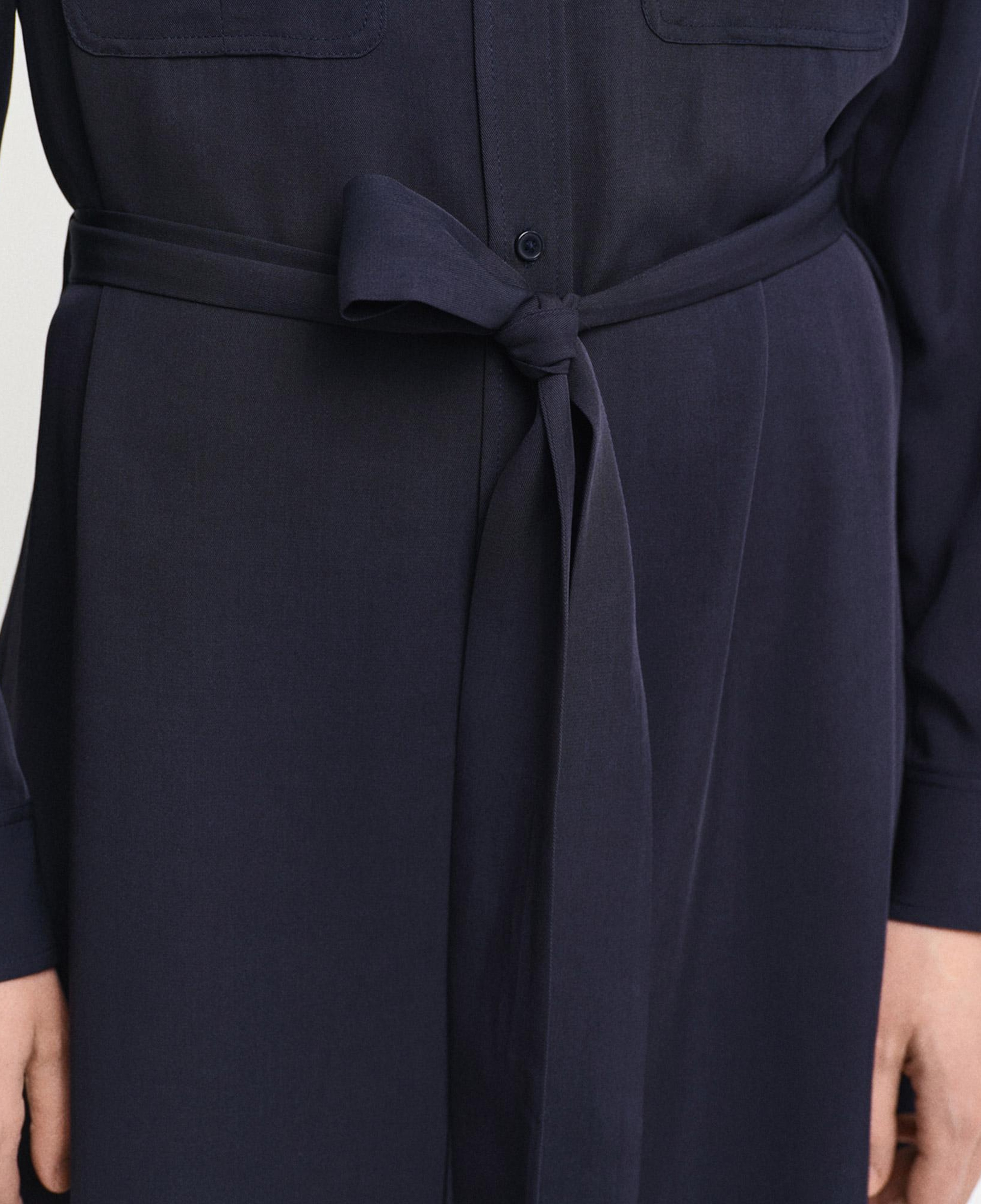 GANT Kadın Lacivert Regular Fit Düğmeli Yaka Elbise