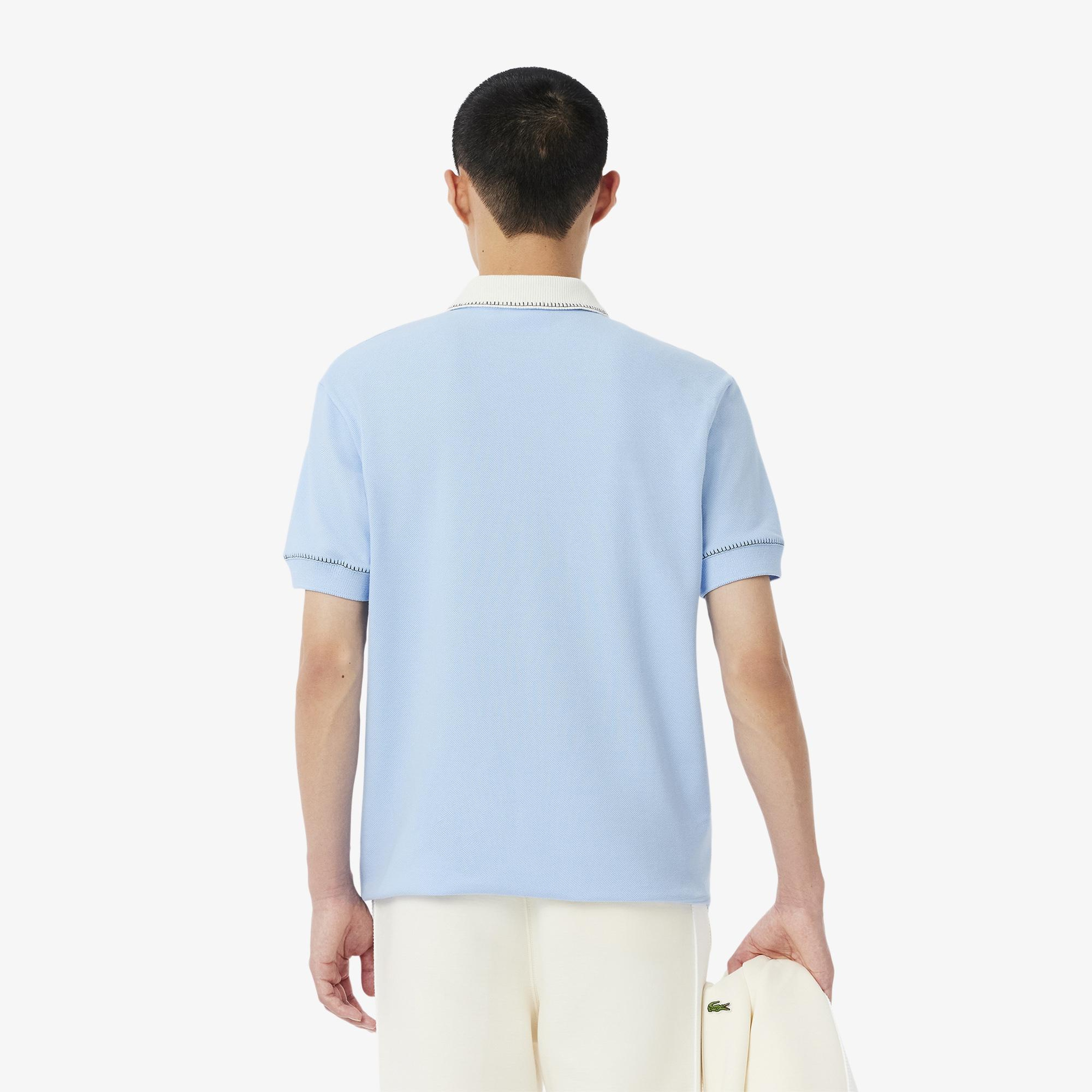 Erkek Classic Fit Mavi Polo