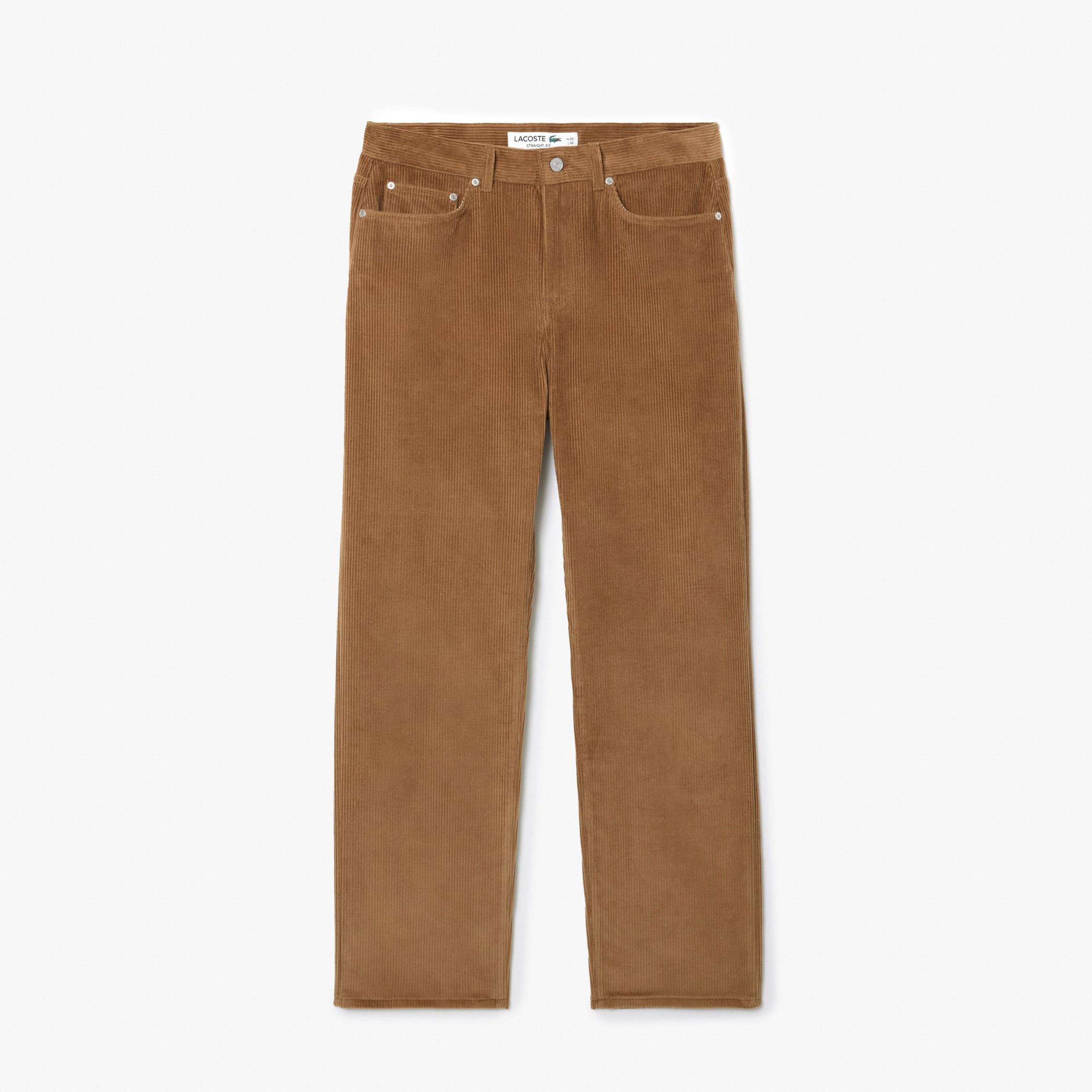 Erkek Straight Fit Casual Kahverengi Pantolon