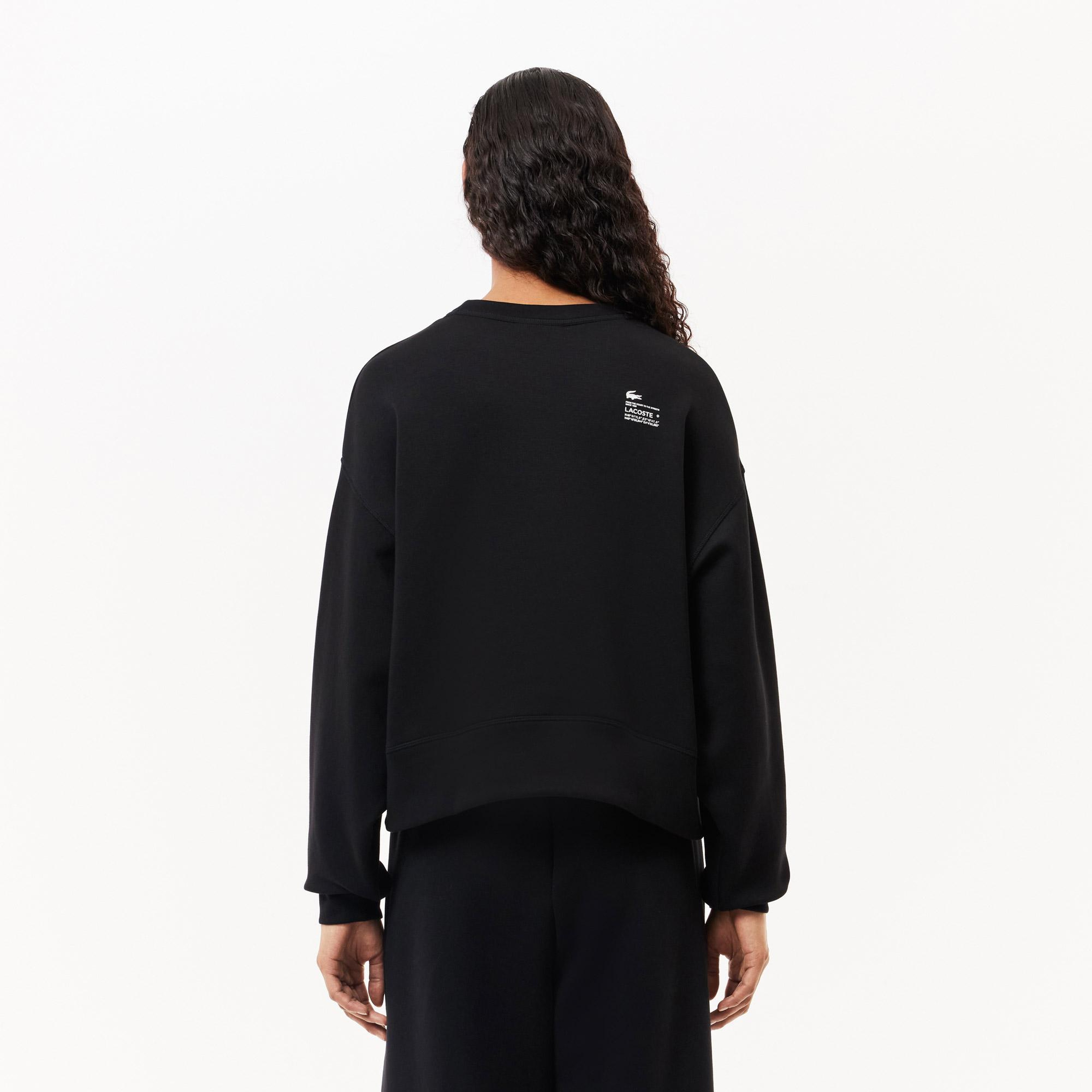 Lacoste Kadın Oversize Fit Fermuarlı Siyah Sweatshirt
