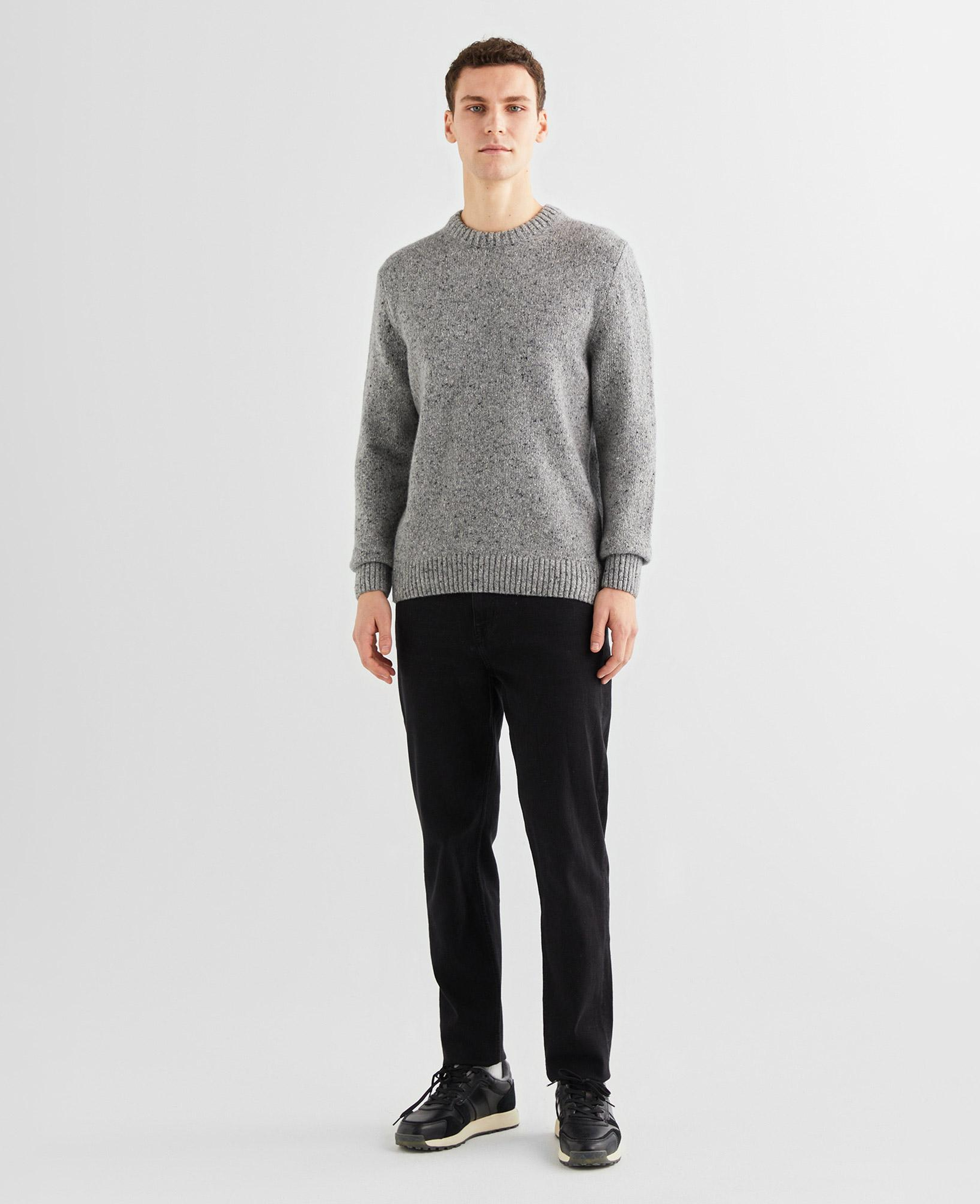 GANT Erkek Gri Regular Fit Bisiklet Yaka Kazak