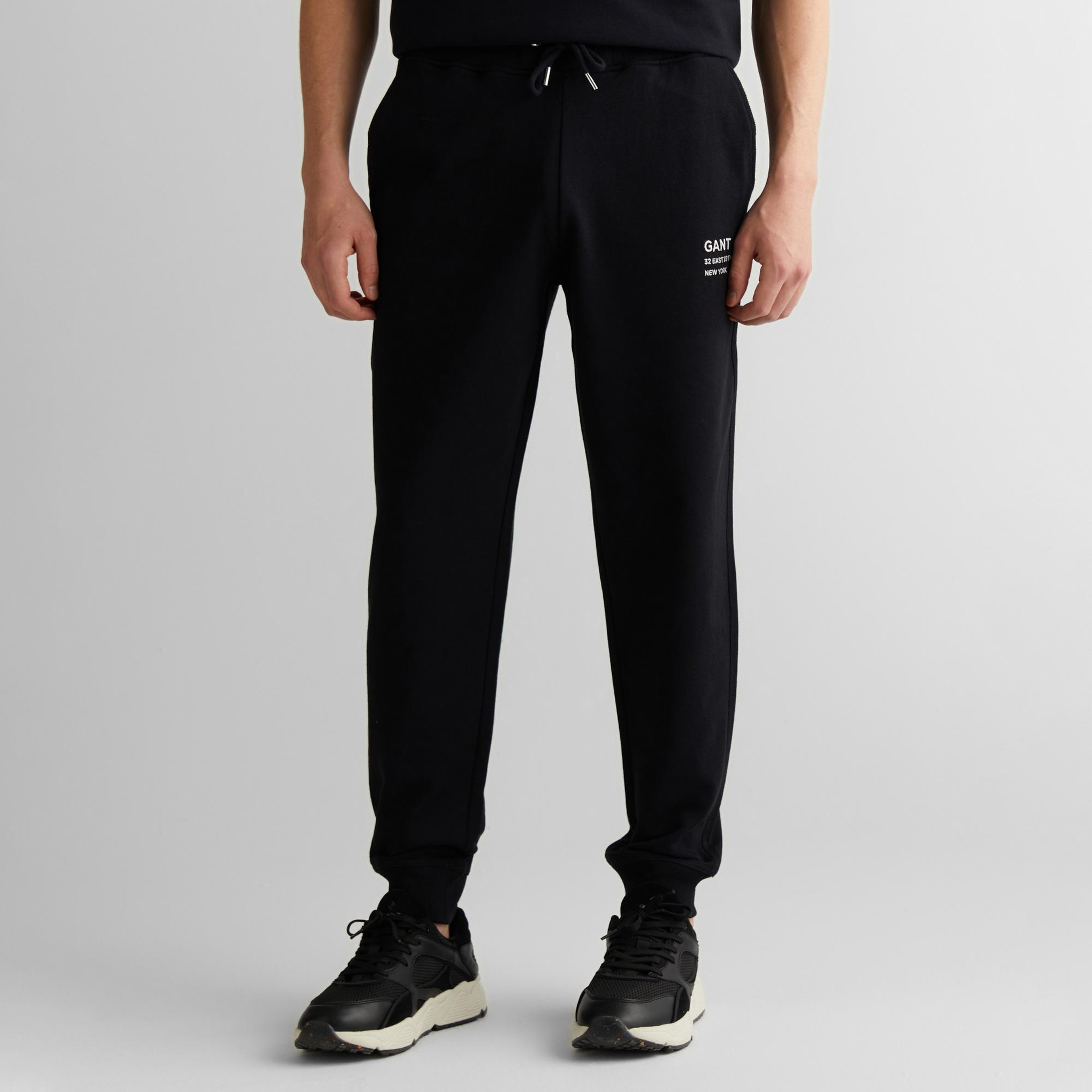 GANT Erkek Siyah Regular Fit Eşofman Altı