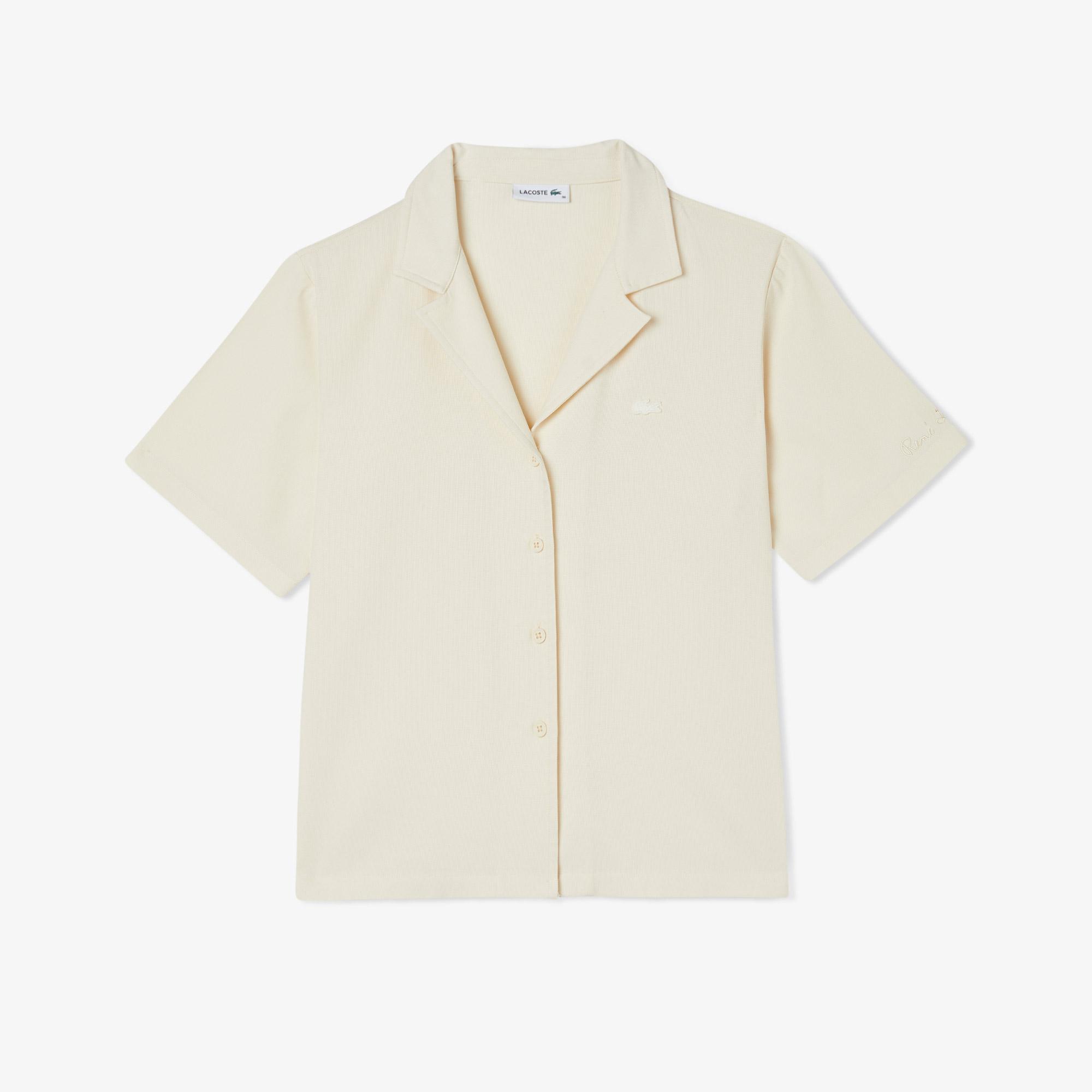 Kadın Relaxed Fit Kısa Kollu Beyaz Gömlek