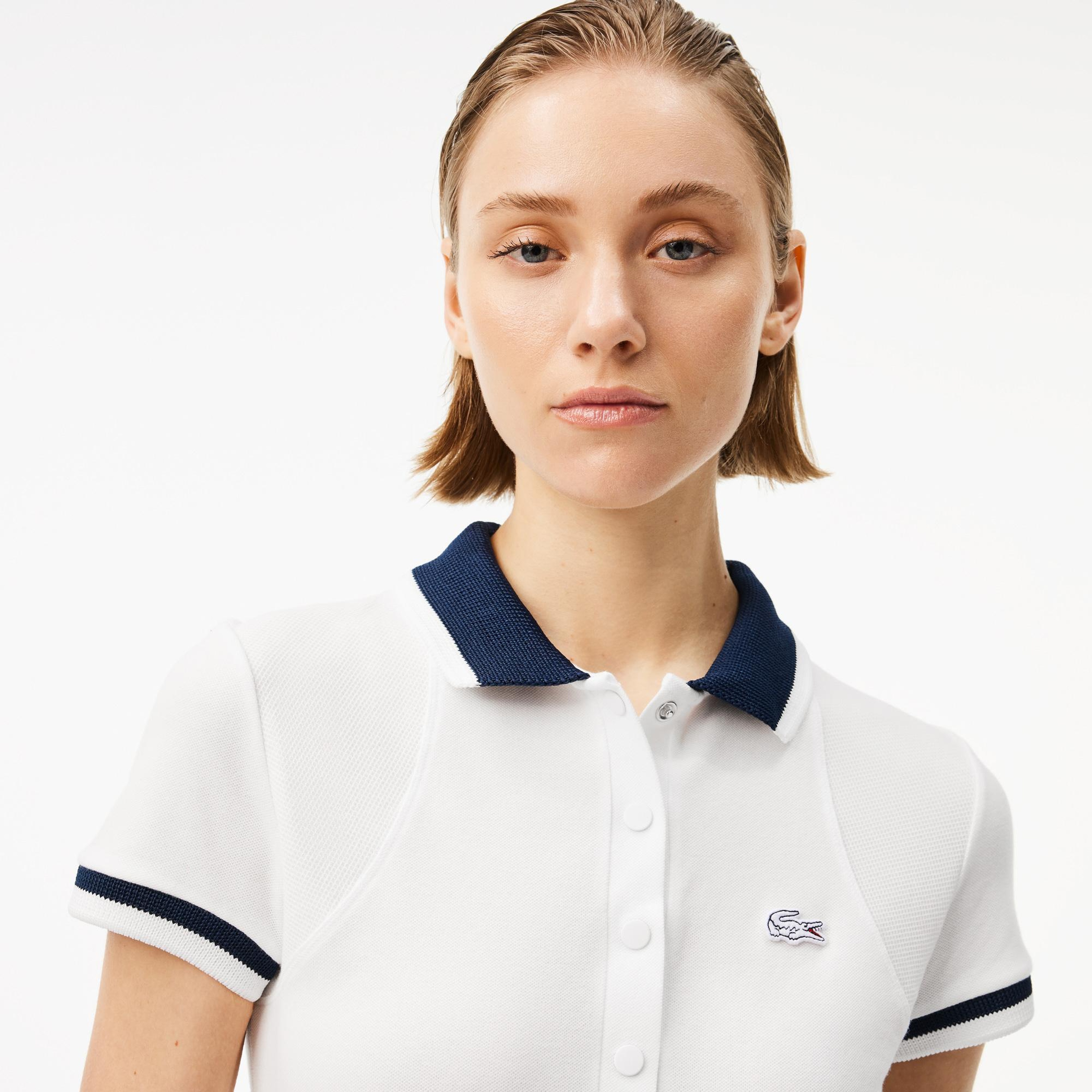 Kadın Slim Fit Beyaz Polo