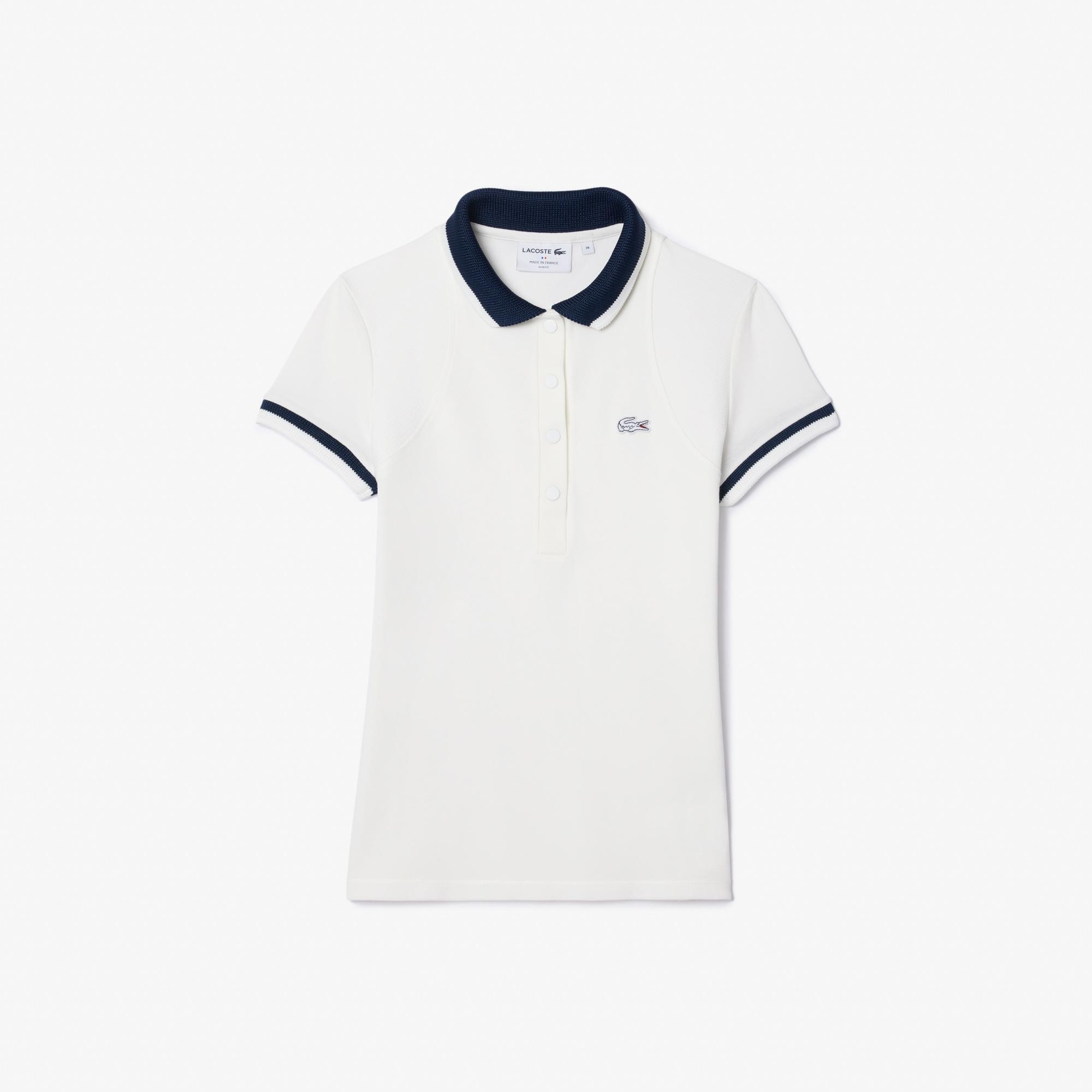 Kadın Slim Fit Beyaz Polo