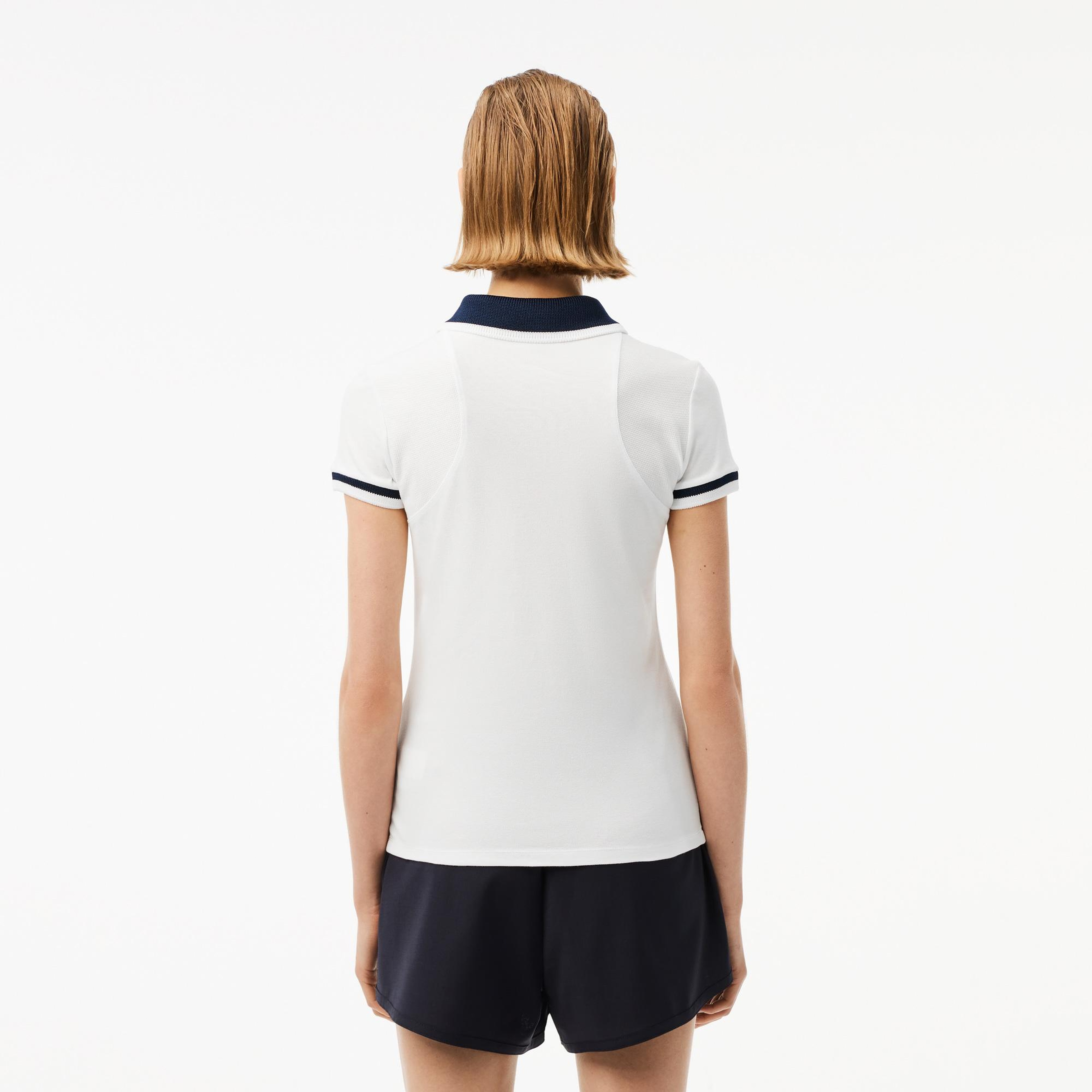 Kadın Slim Fit Beyaz Polo