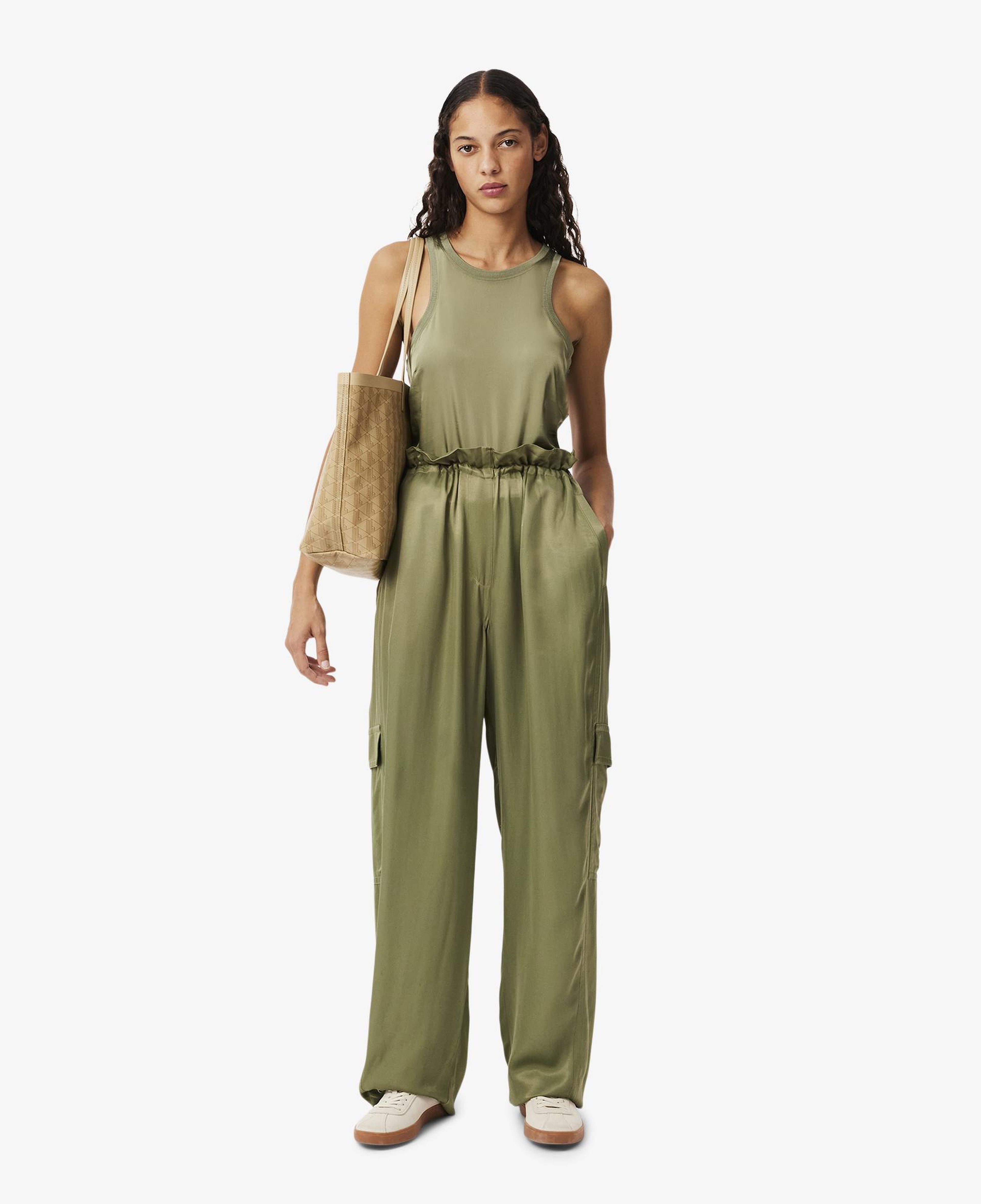 Kadın Oversize Fit Haki Kargo Pantolon