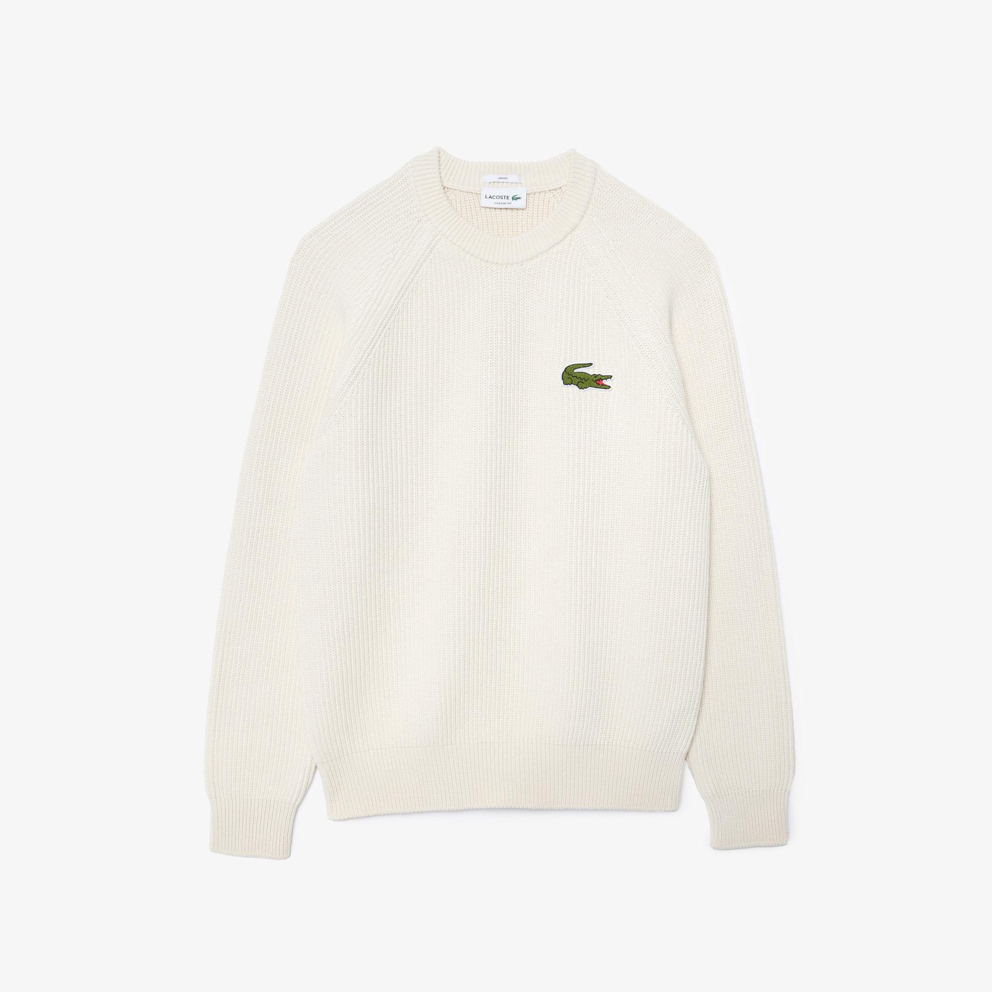 Unisex Classic Fit Bisiklet Yaka Organik Pamuk Krem Kazak