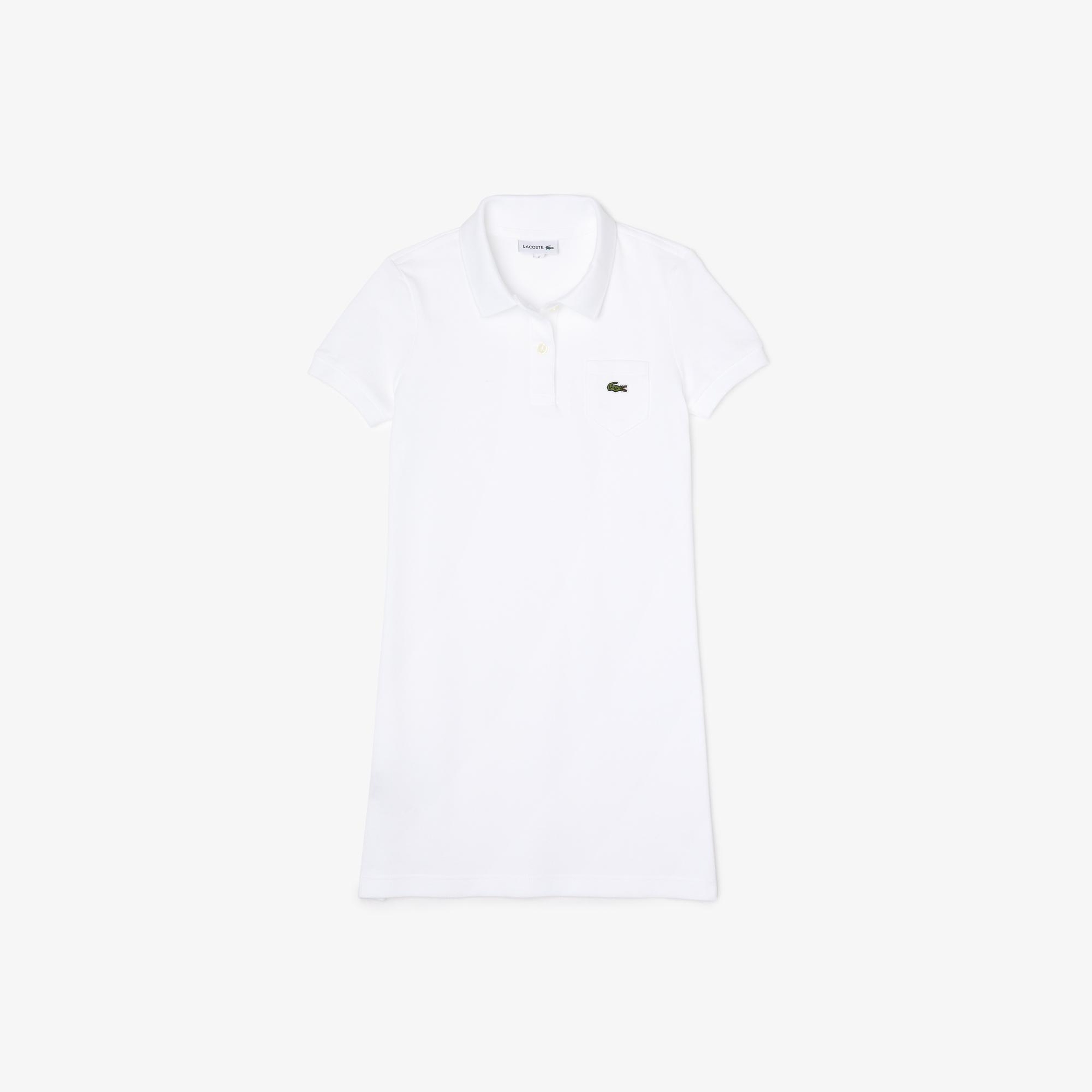 Lacoste Kız Çocuk Kısa Kollu Polo Yaka Beyaz Elbise