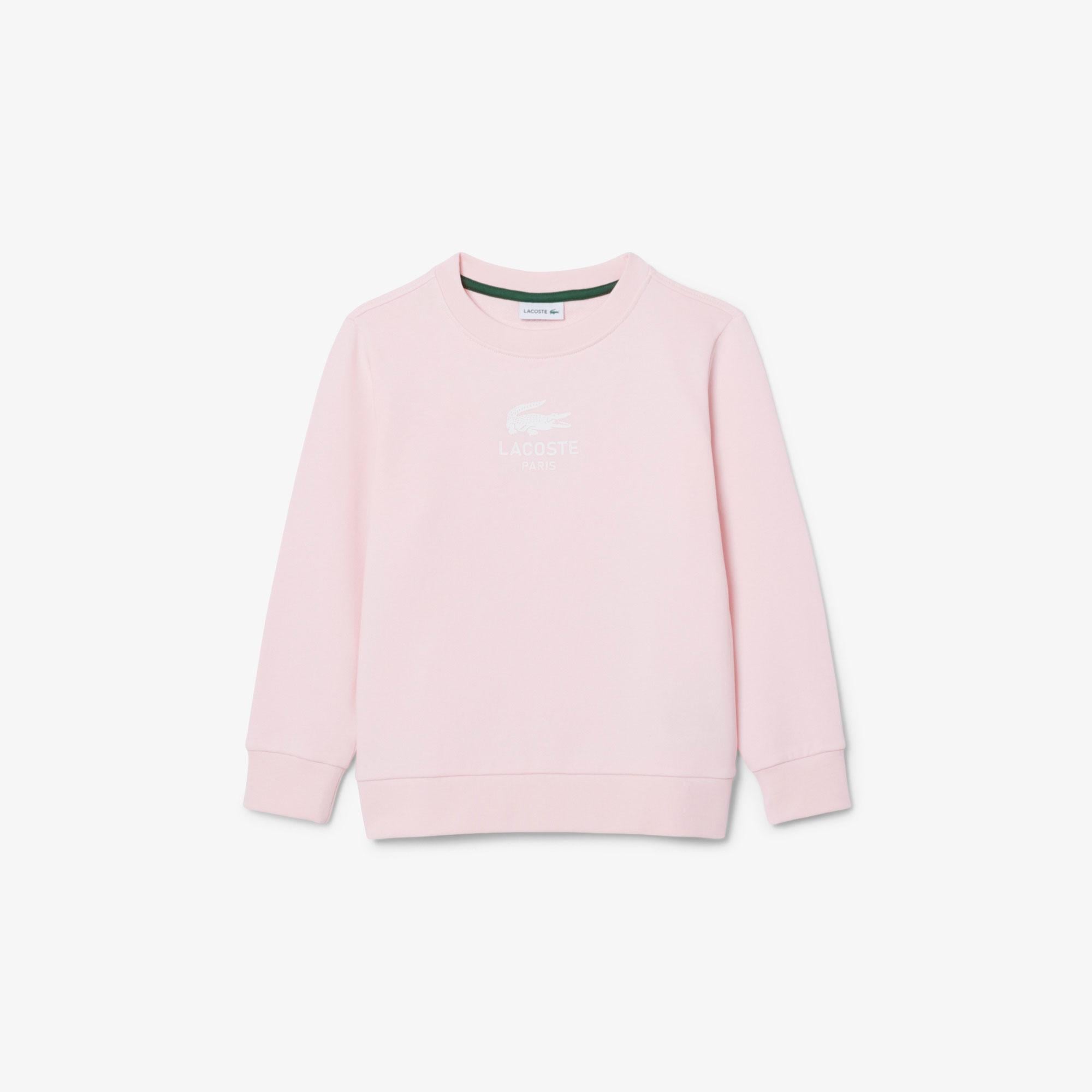 Çocuk Bisiklet Yaka Açık Pembe Sweatshirt