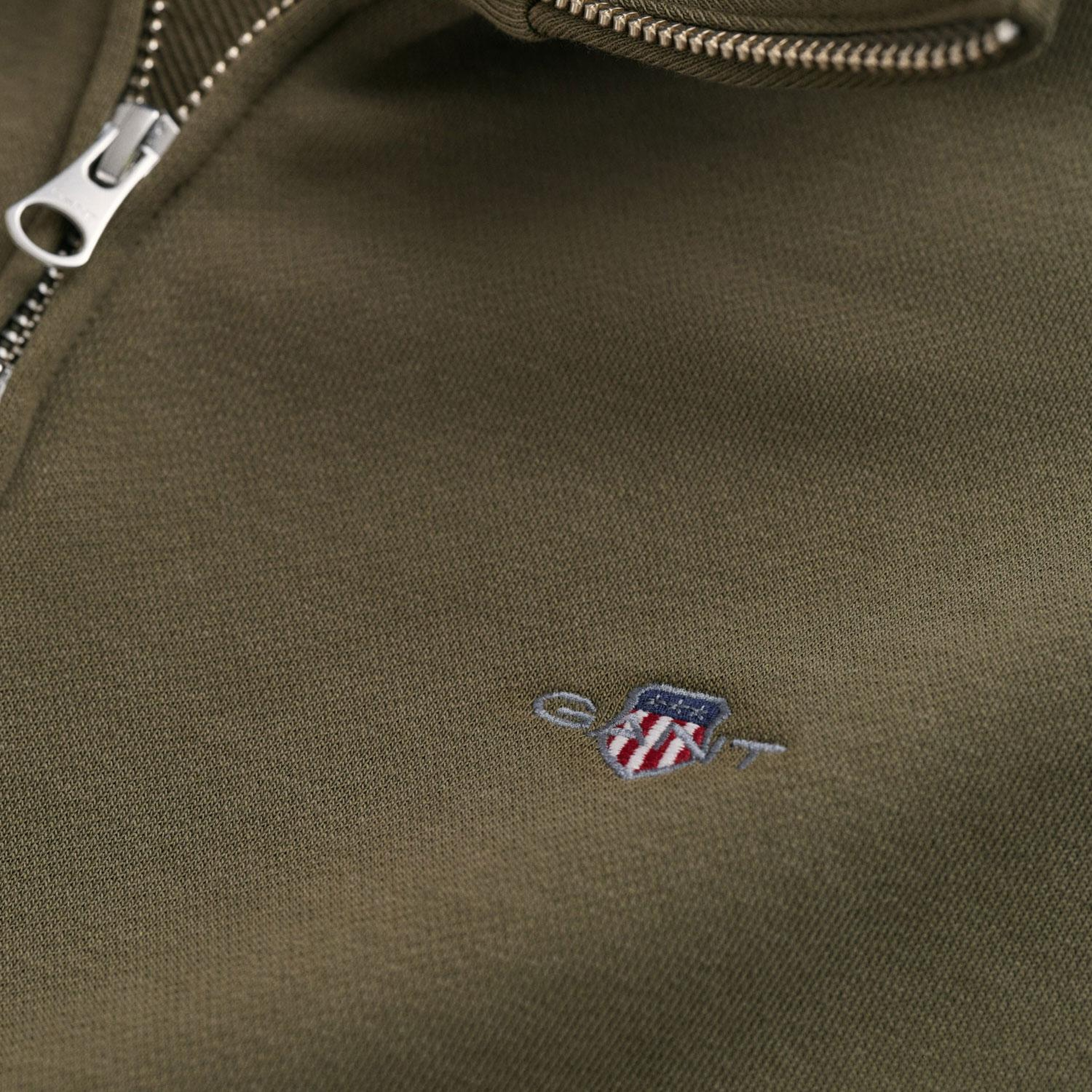 GANT Erkek Yeşil Regular Fit Fermuarlı Sweatshirt