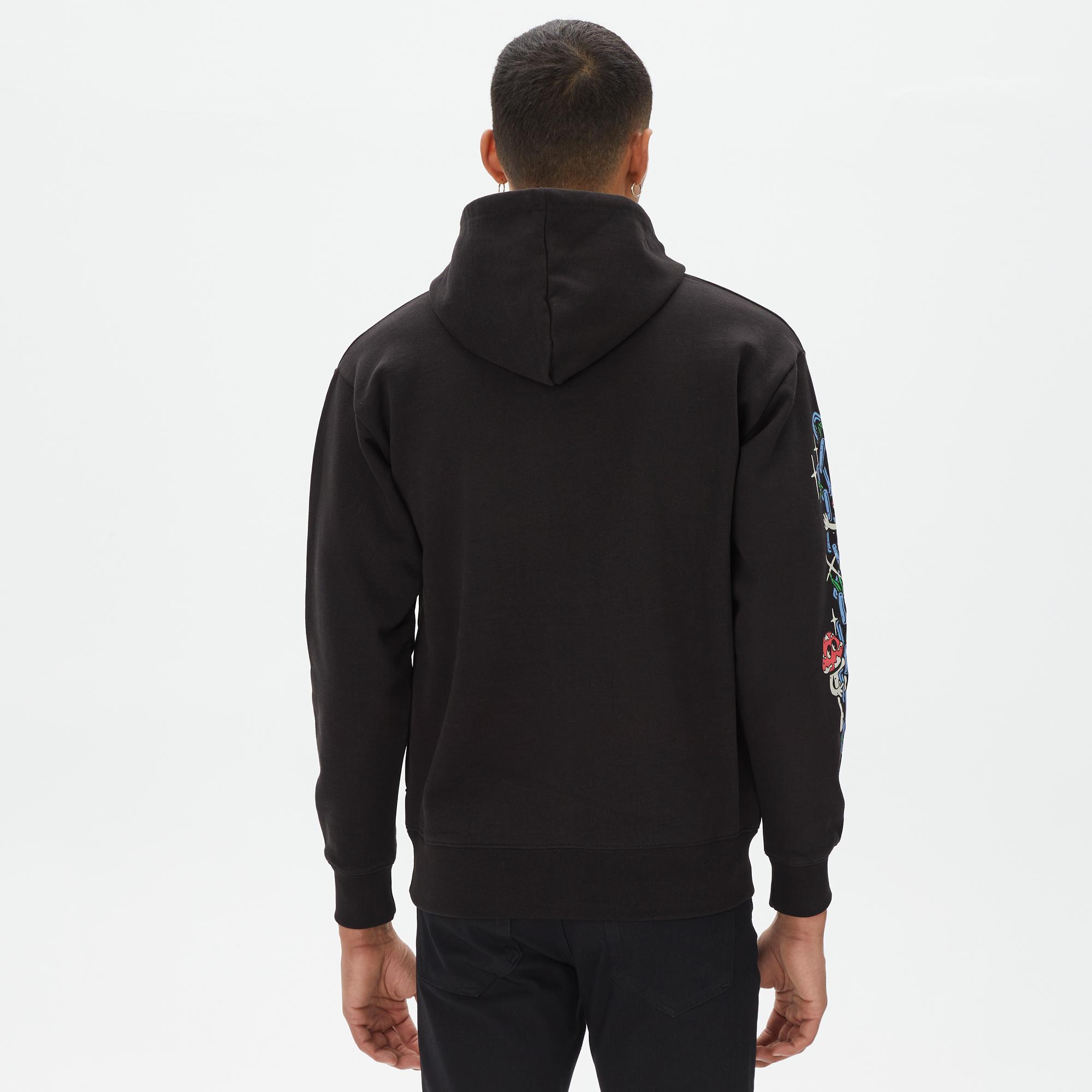 Market Fantasy Farm Pullover Erkek Siyah Hoodie