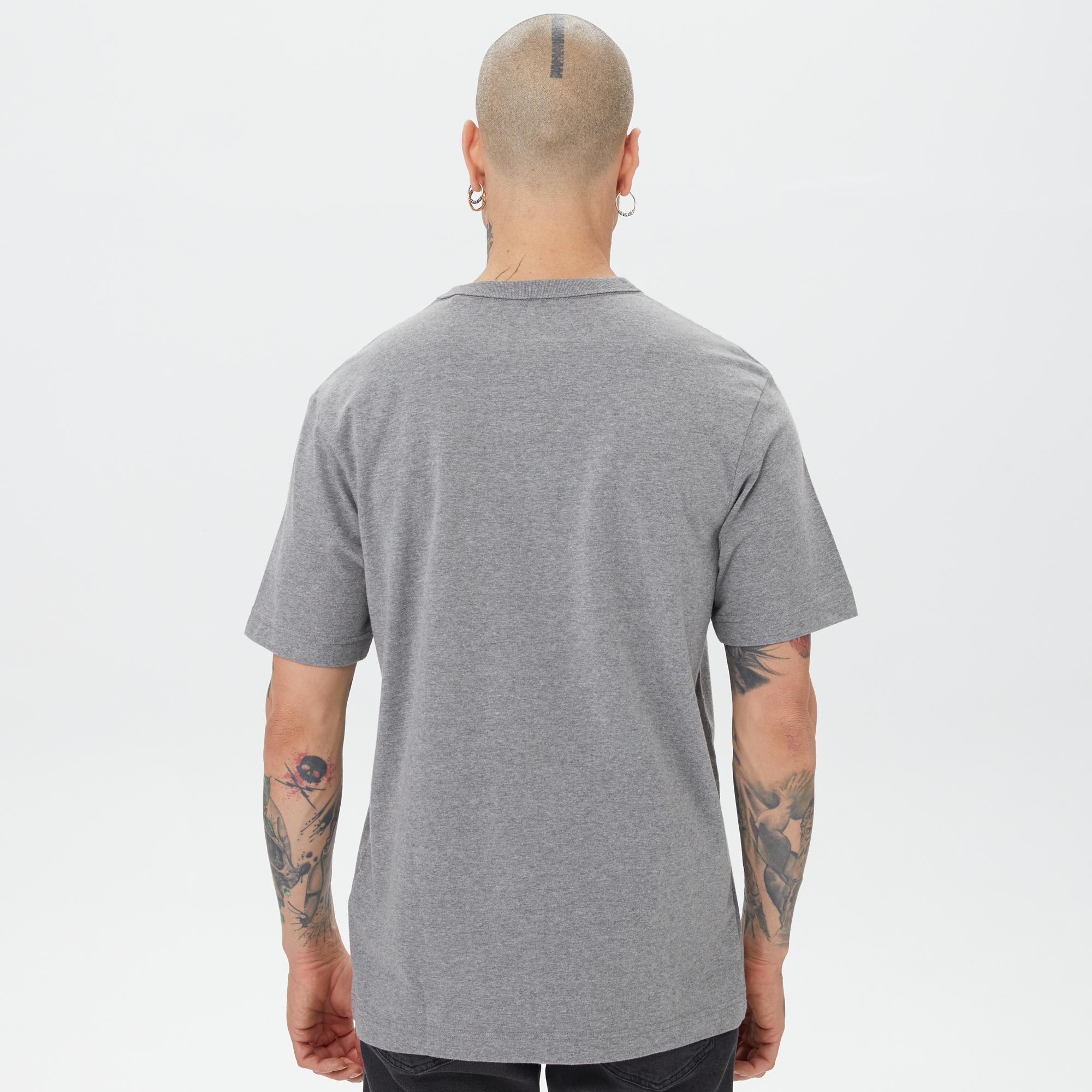 Alpha Industries Nasa Logo Print Erkek Gri T-Shirt