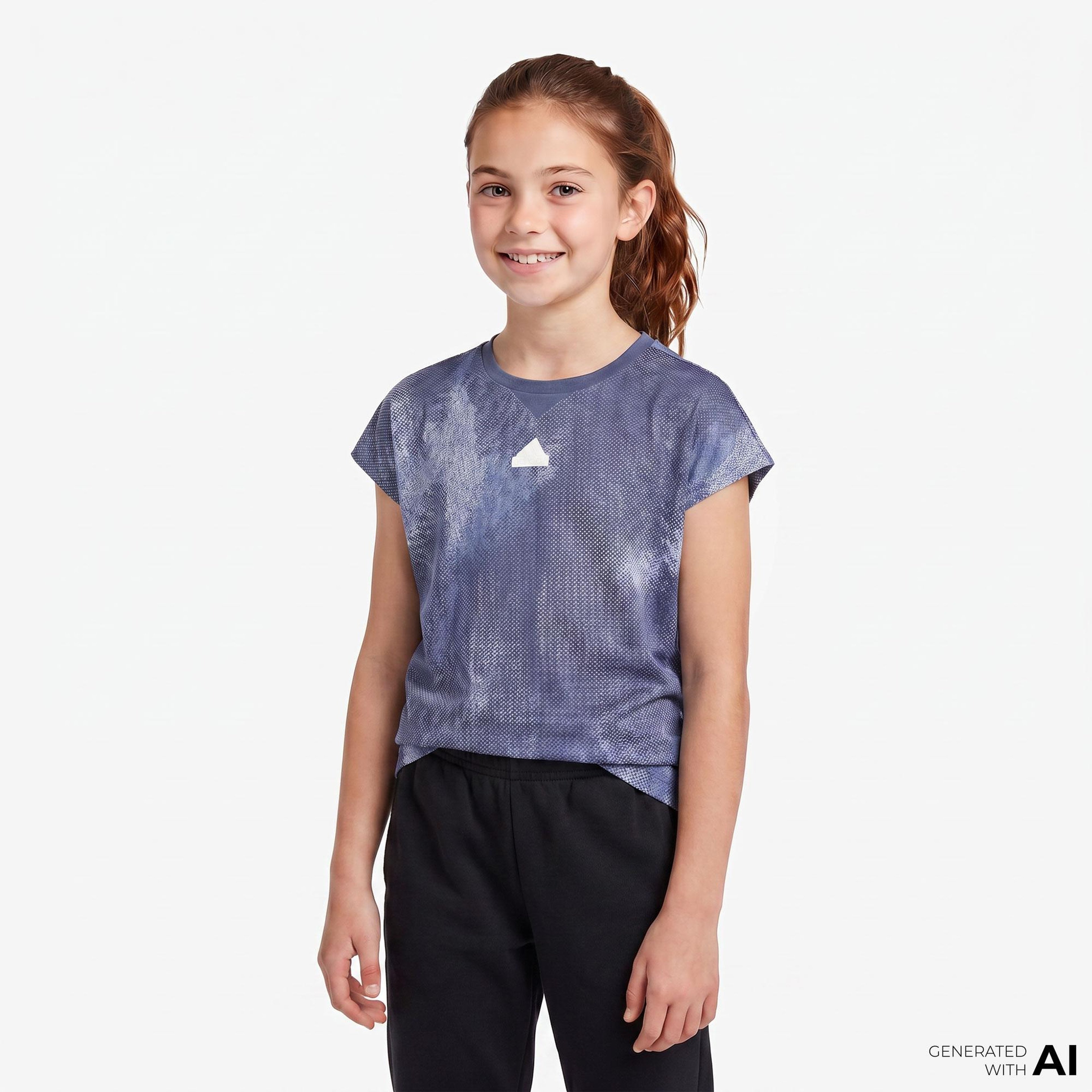 adidas Sportswear Jg Fi Aop T Çocuk Mavi T-Shirt