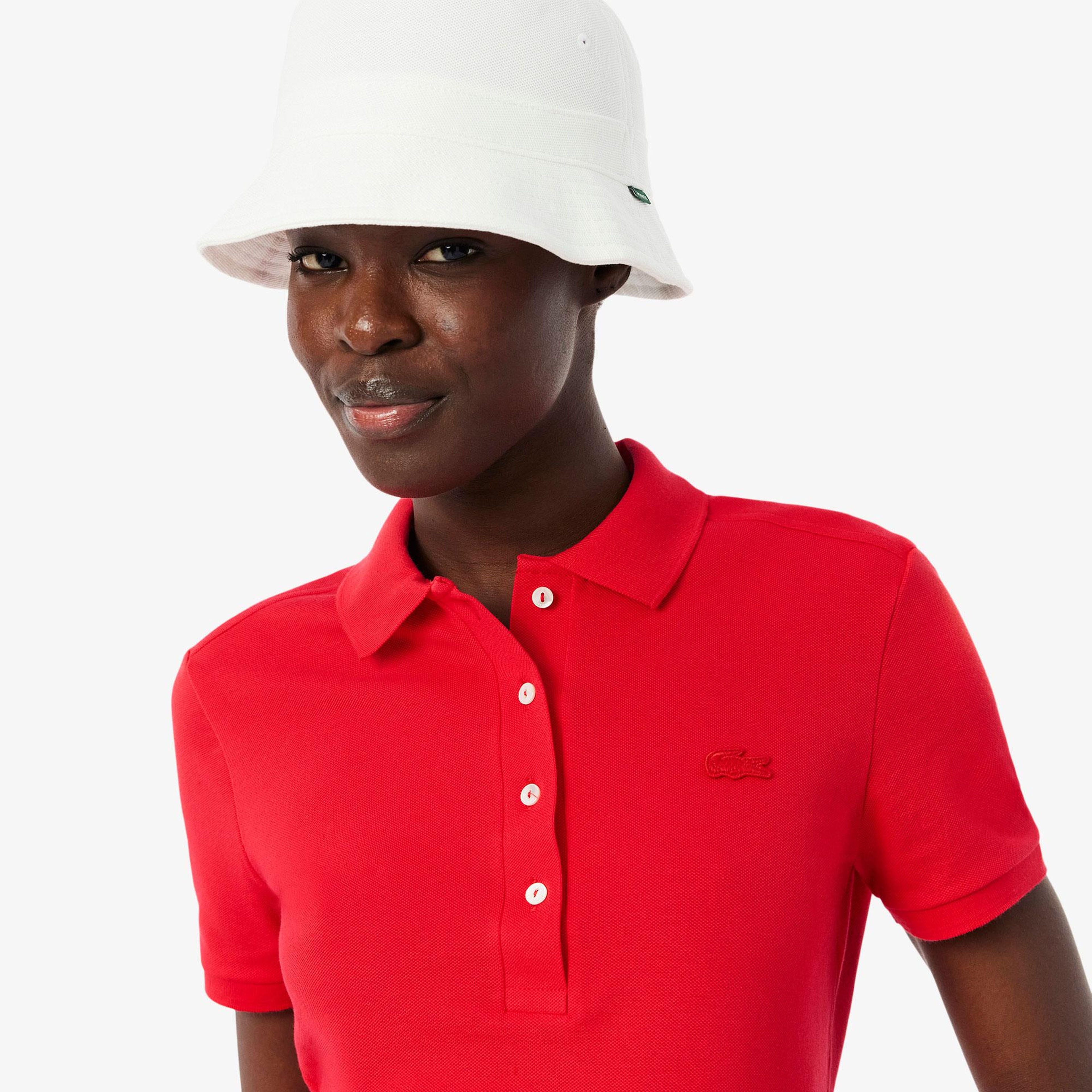 L.12.D Kadın Slim Fit Kırmızı Polo