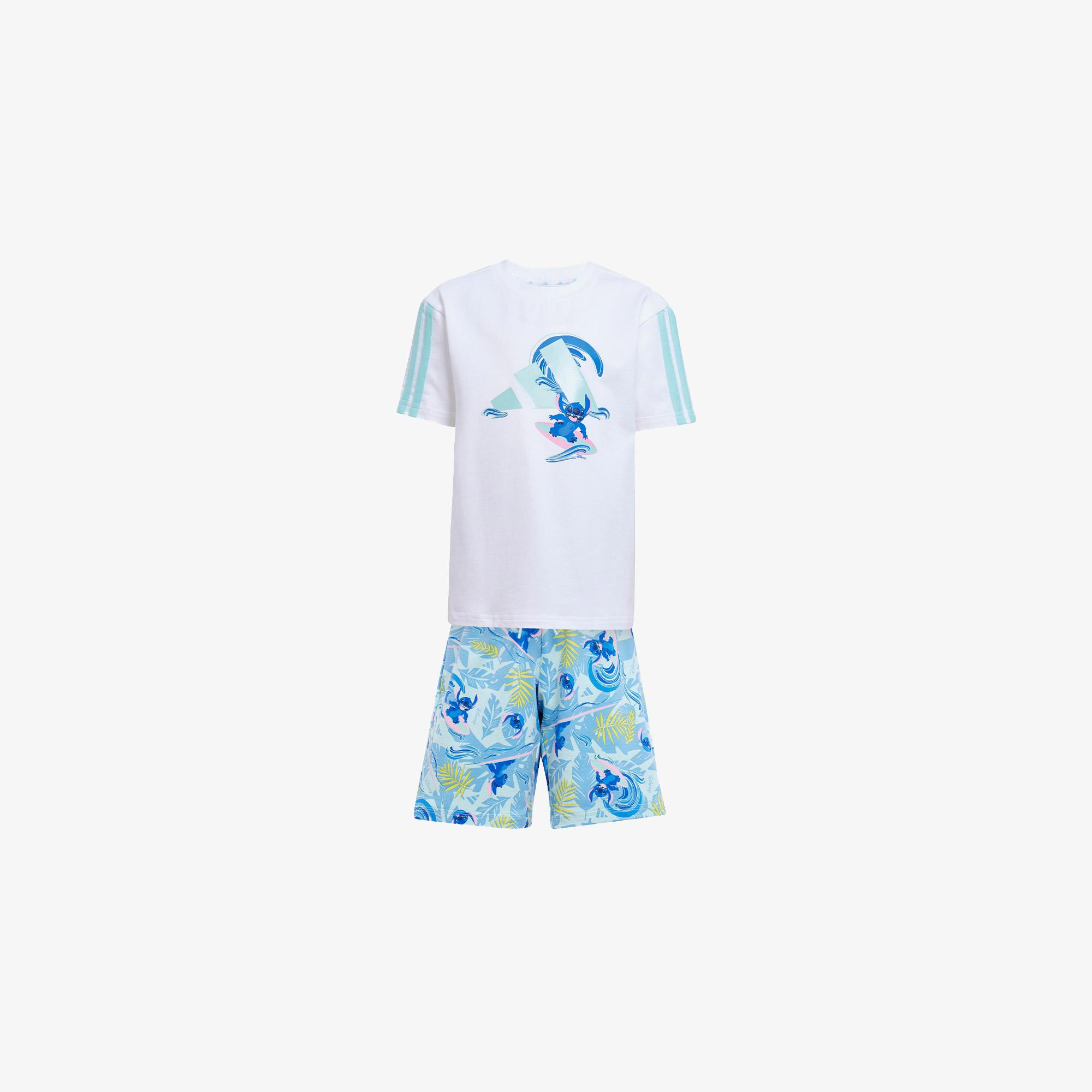 adidas Disney Lilo&Stich Çocuk Beyaz/Mavi Şort Takımı