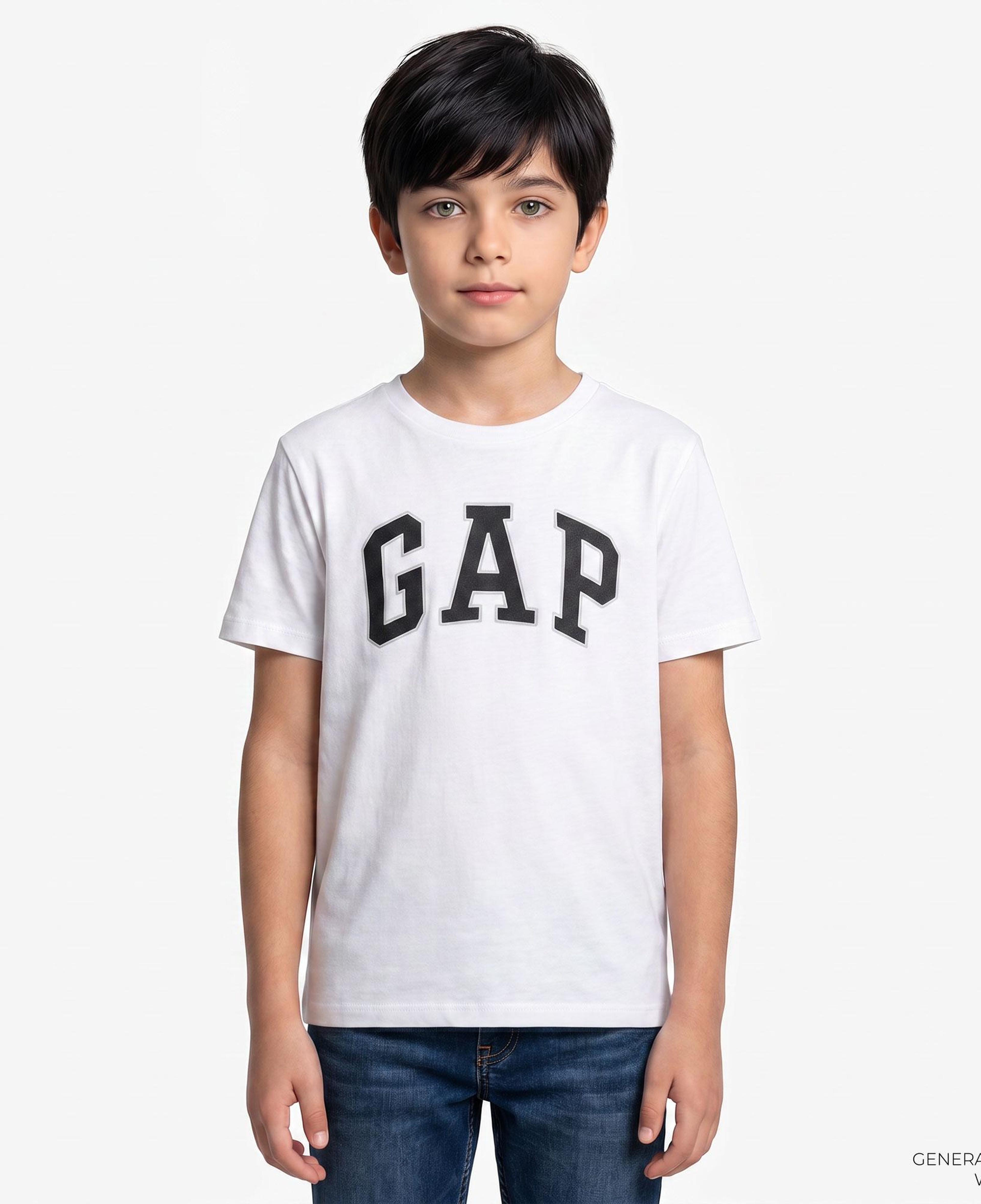 Gap Relaxed Fit Çocuk Beyaz T-Shirt