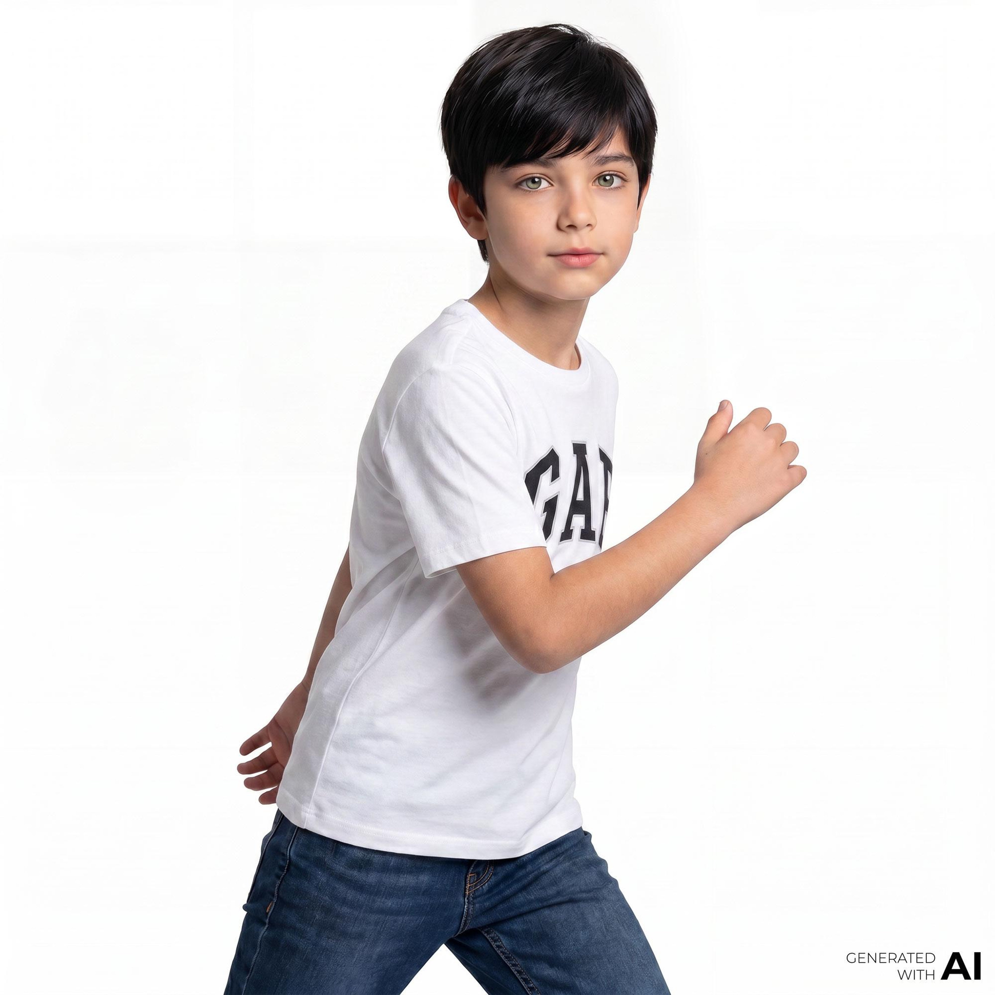 Gap Relaxed Fit Çocuk Beyaz T-Shirt