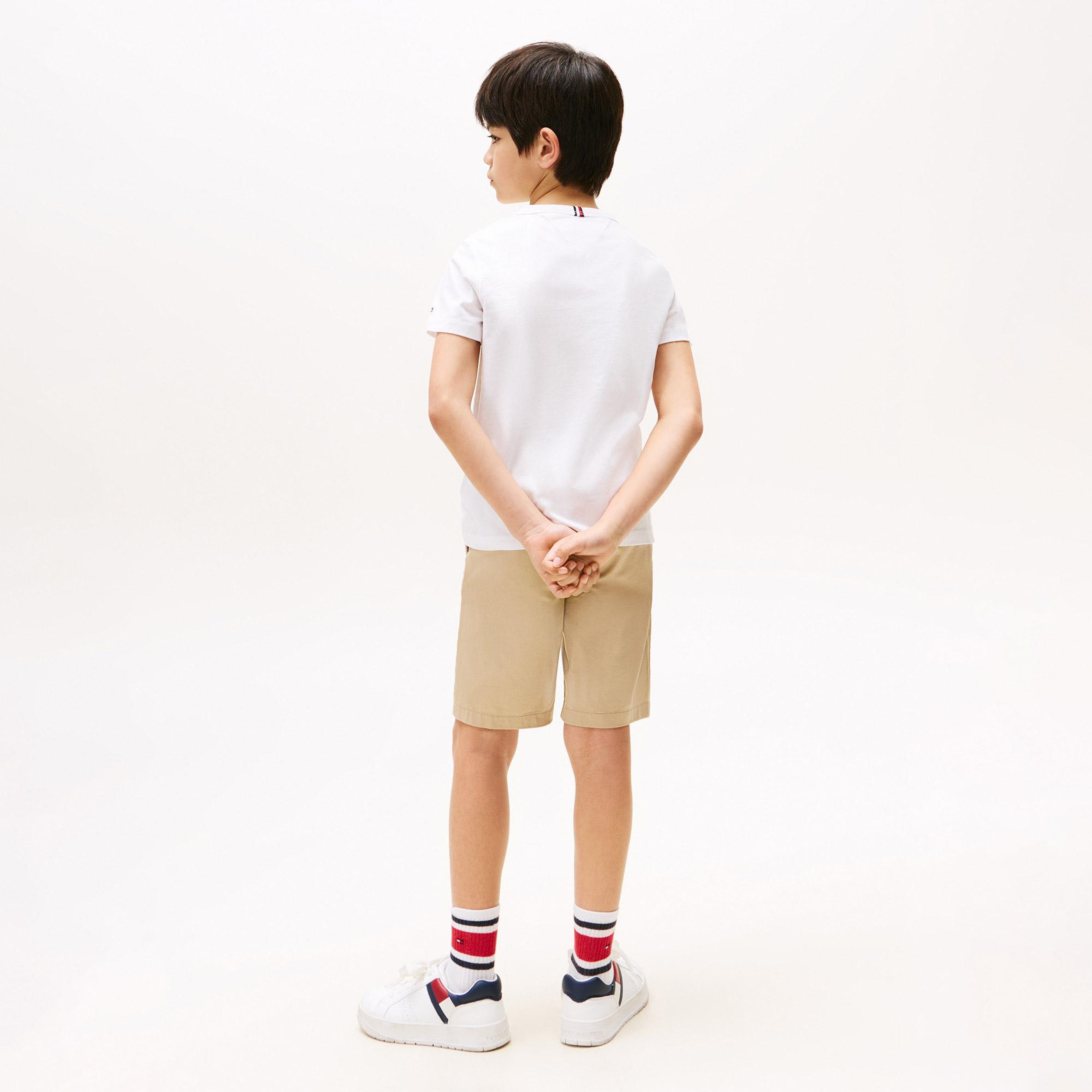 Tommy Hilfiger Curved Çocuk Beyaz T-Shirt