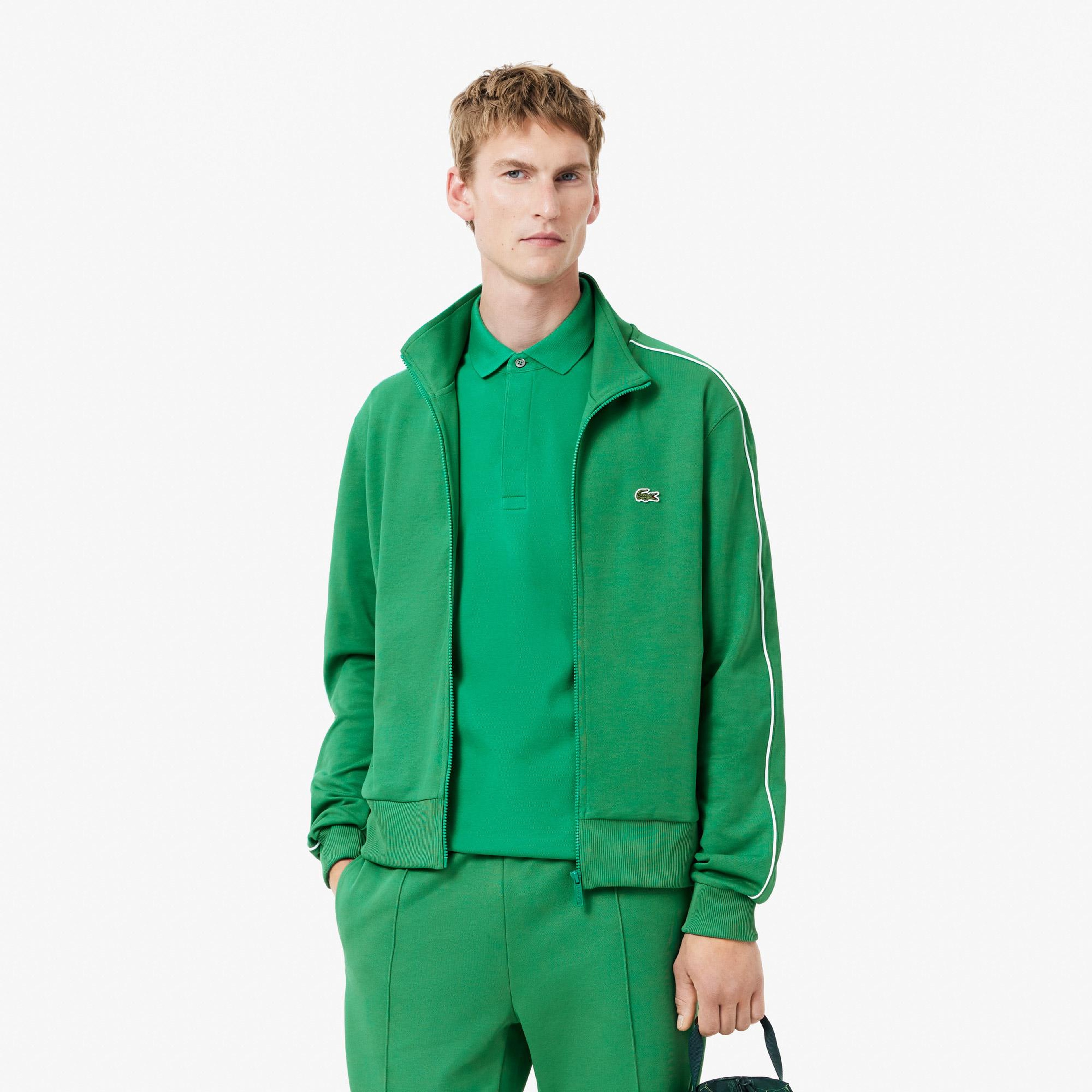 Erkek Regular Fit Fermuarlı Yeşil Sweatshirt