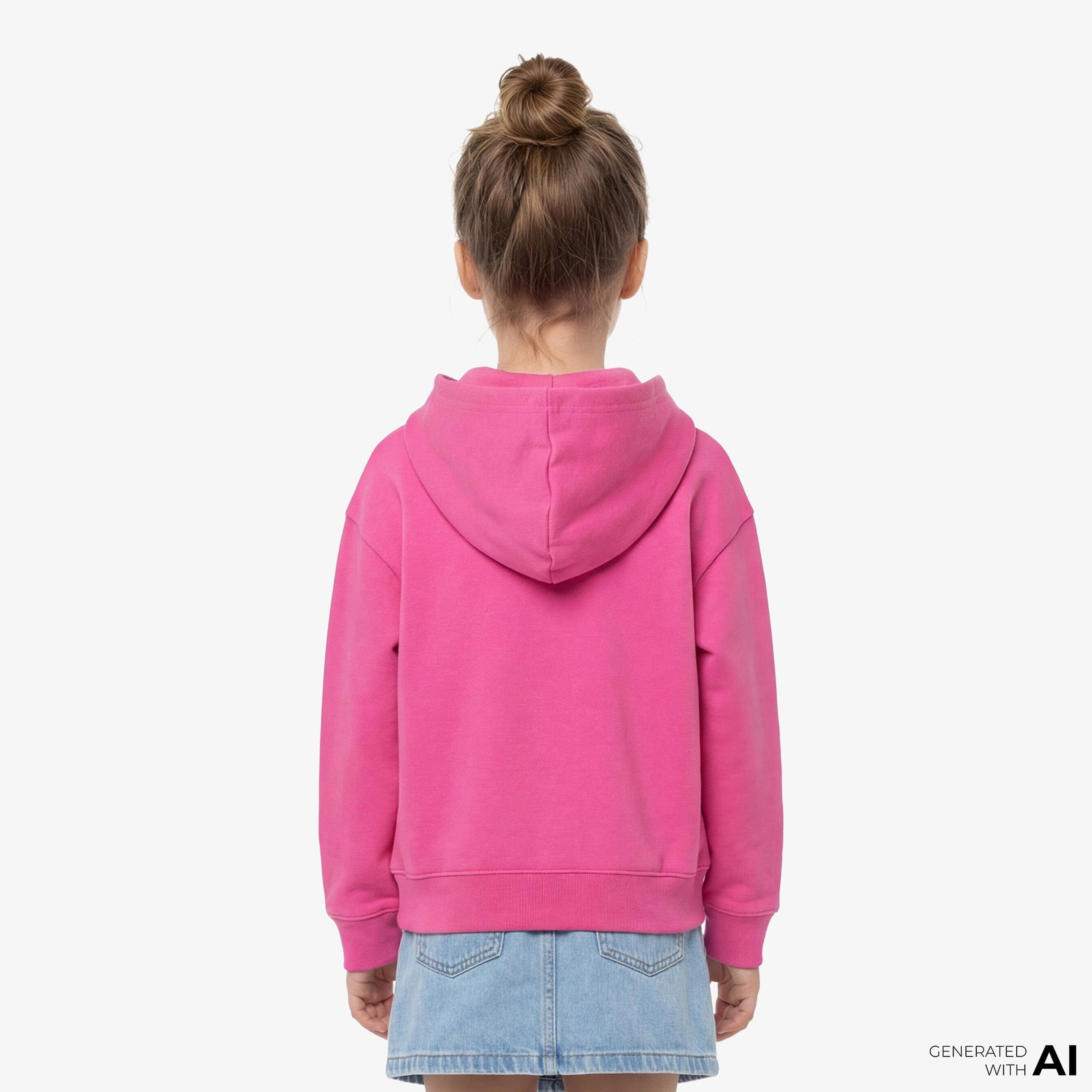 Gap Logo Çiçek Desenli Çocuk Pembe Sweatshirt