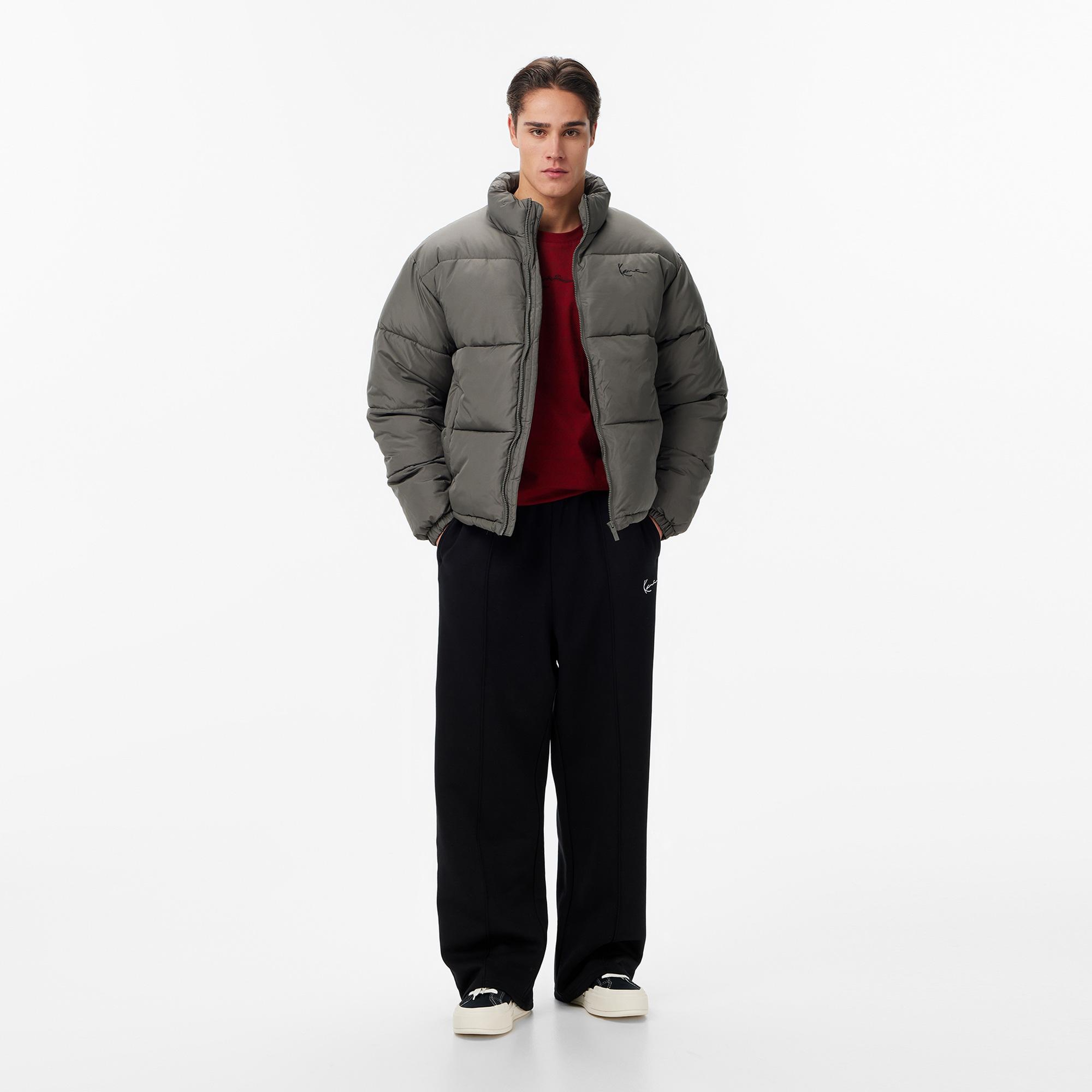 Karl Kani Small Signature Embossed Puffer Erkek Gri Mont