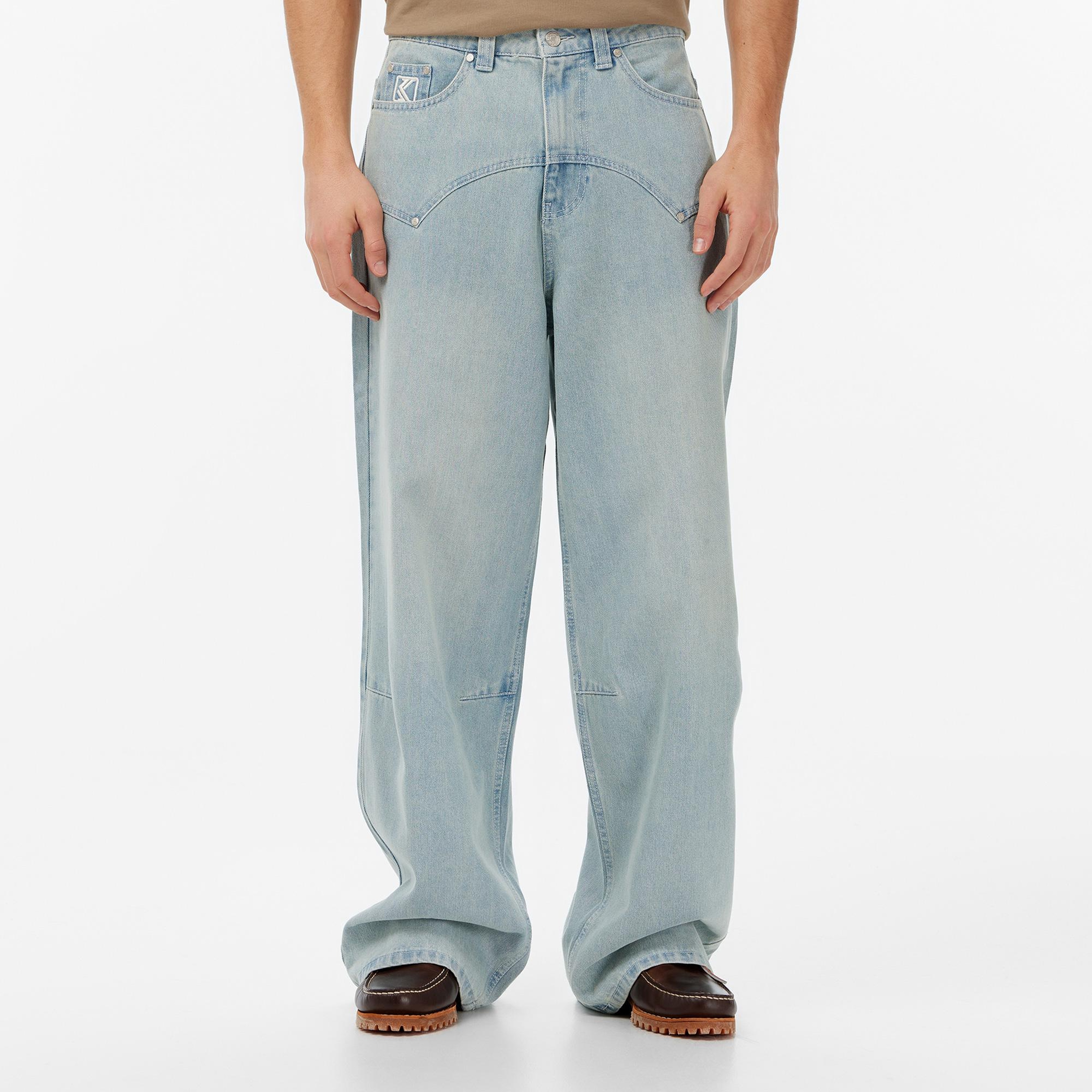 Karl Kani OG Washed Western Relaxed Baggy Erkek Mavi Pantolon