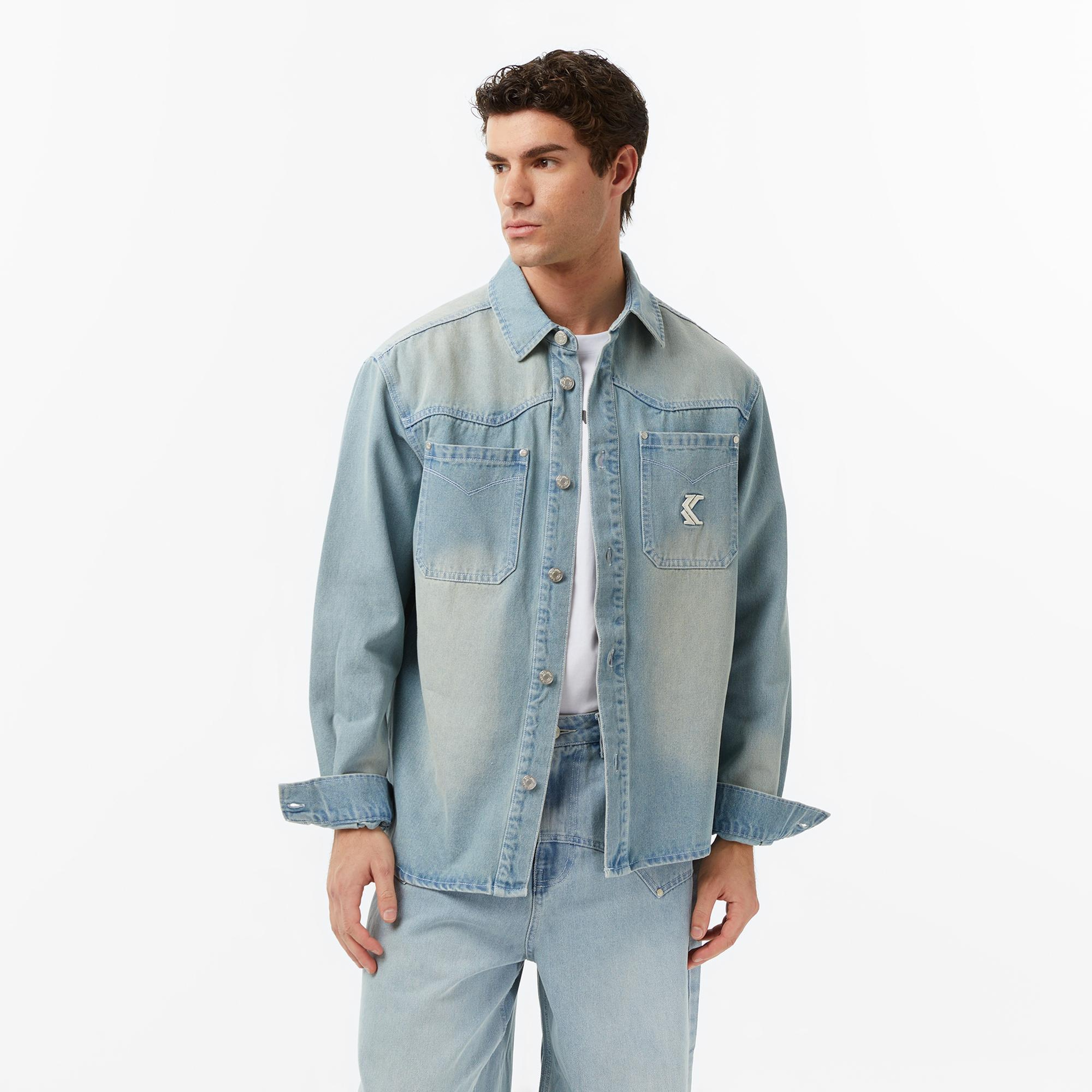 Karl Kani OG Western Denim Erkek Mavi Ceket