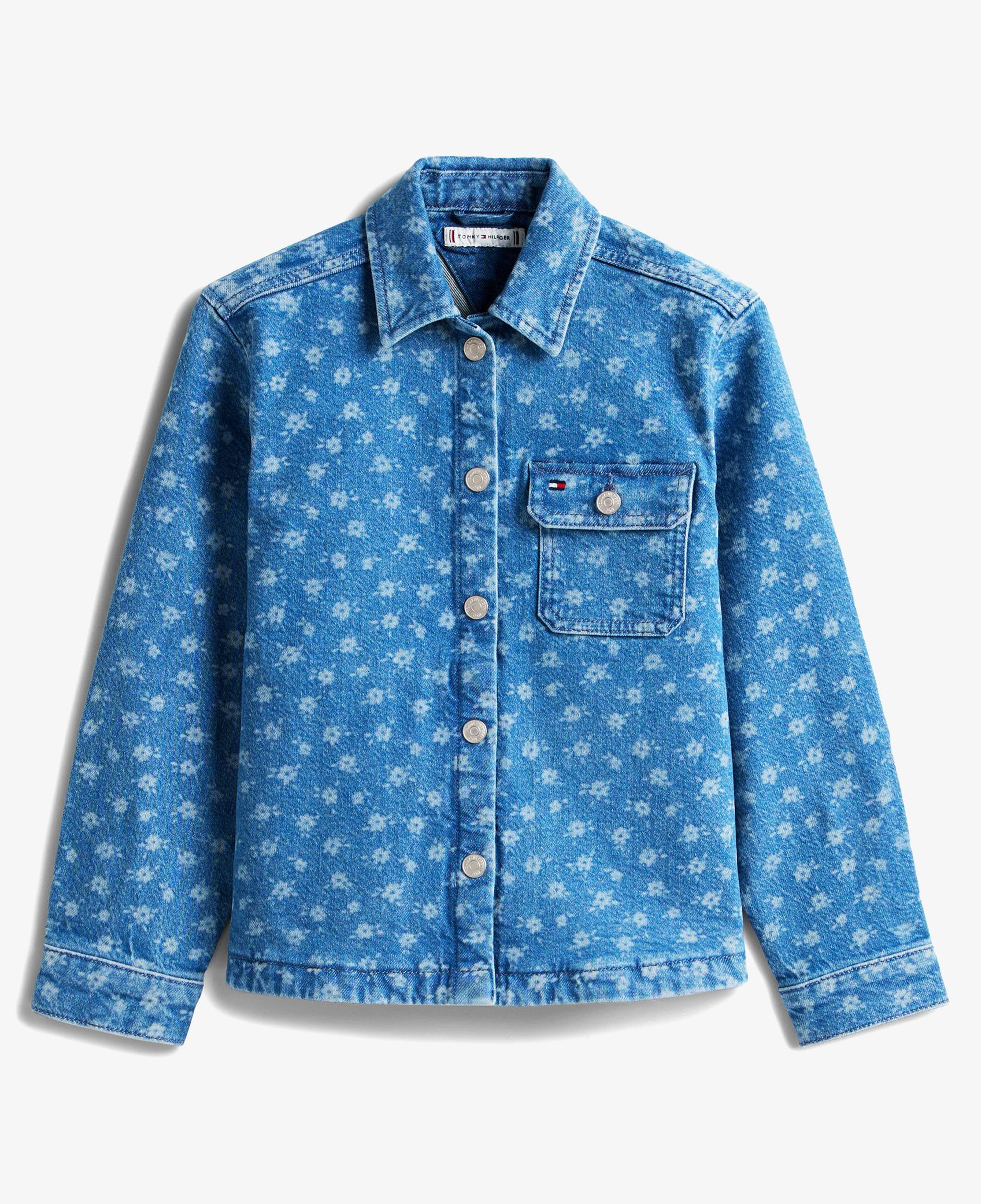 Tommy Hilfiger Overshirt Flower Aop Çocuk Mavi Gömlek
