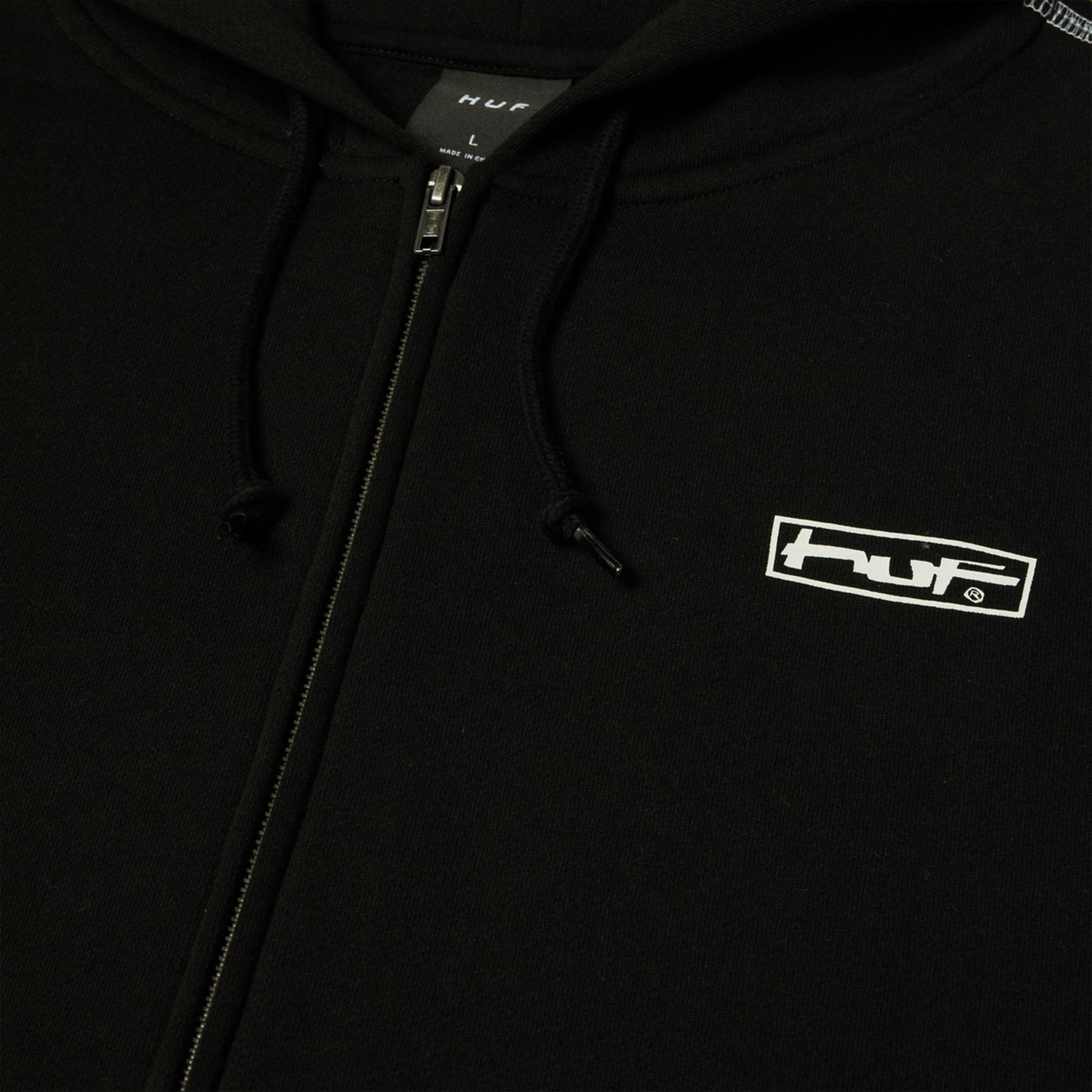 Huf Stretch Full-Zip Erkek Siyah Sweatshirt