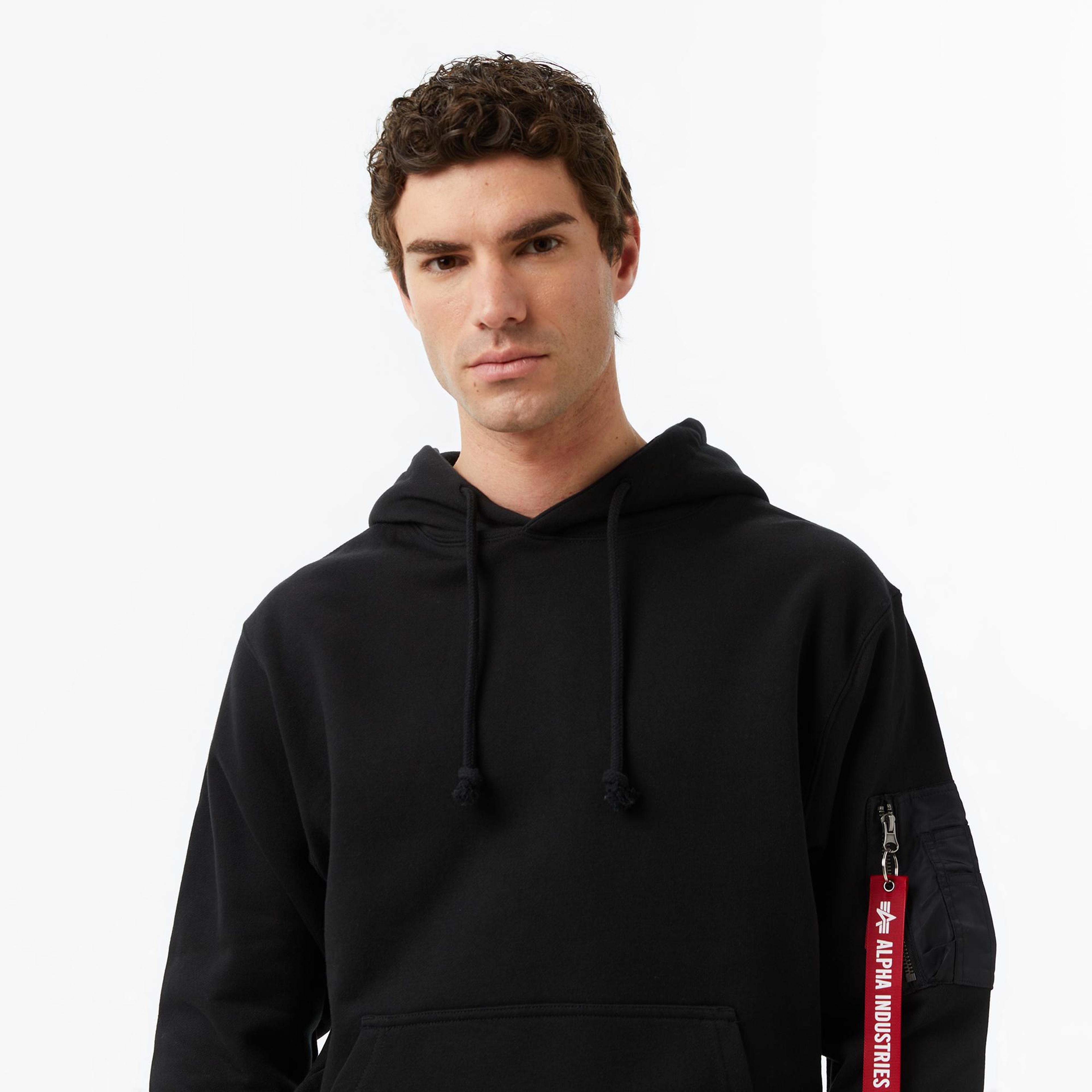 Alpha Industries Utility Pocket Erkek Siyah Hoodie