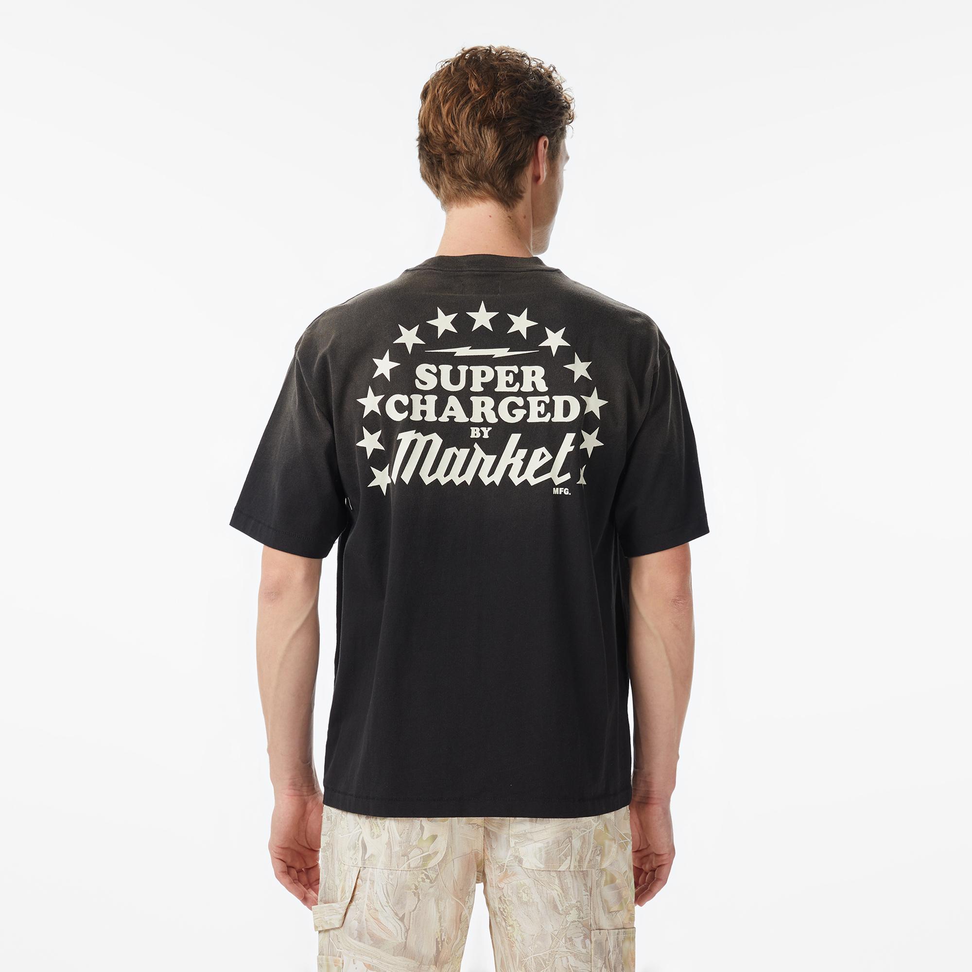 Market Supercharged Erkek Siyah T-Shirt