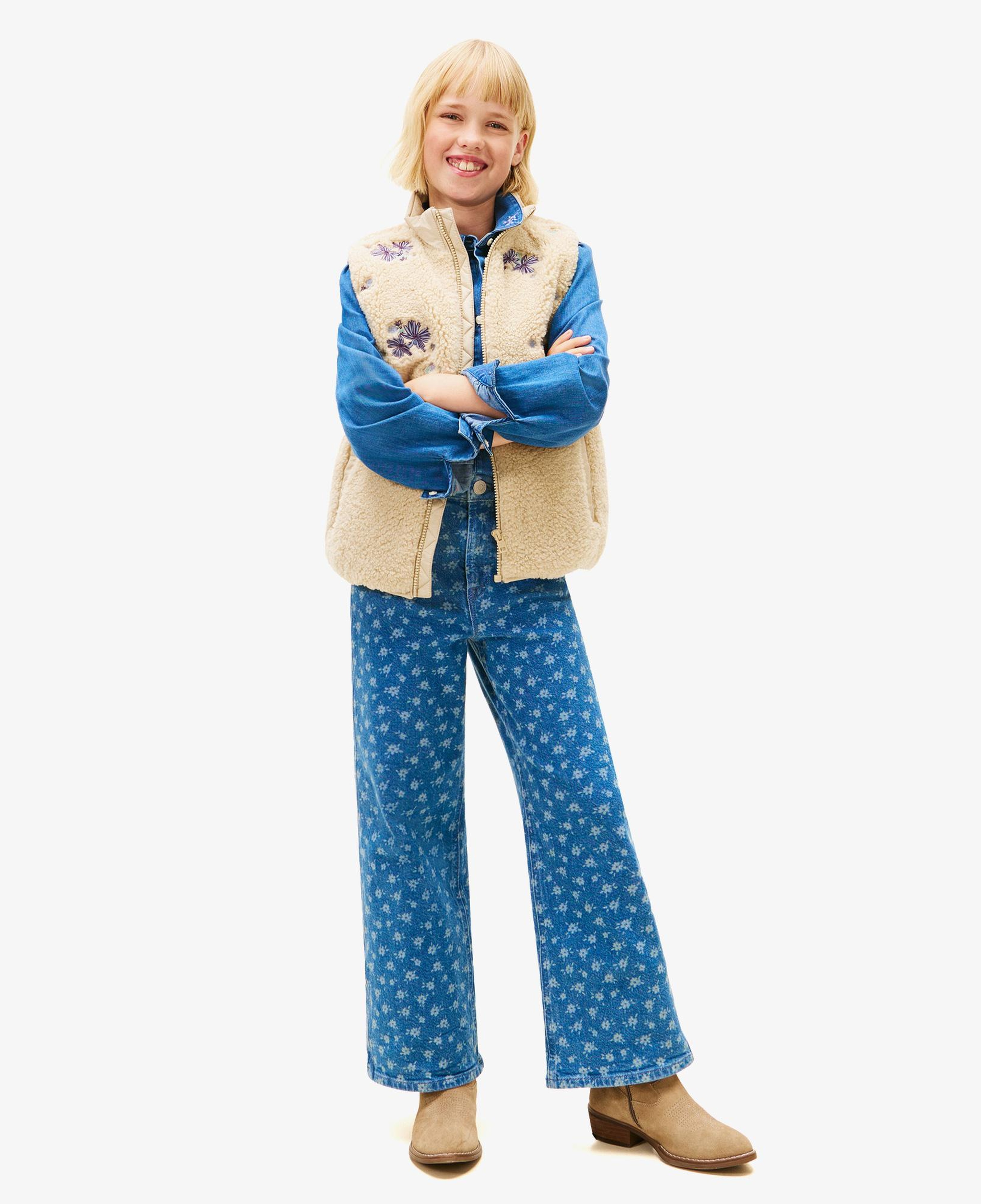 Tommy Hilfiger Mabel Wide Leg Flower Aop Jeans Çocuk Mavi Pantolon