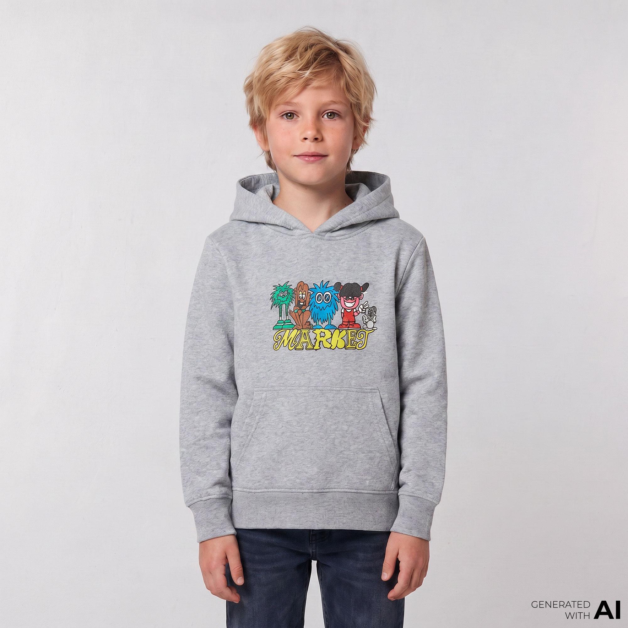 Market My Squad Çocuk Gri Hoodie