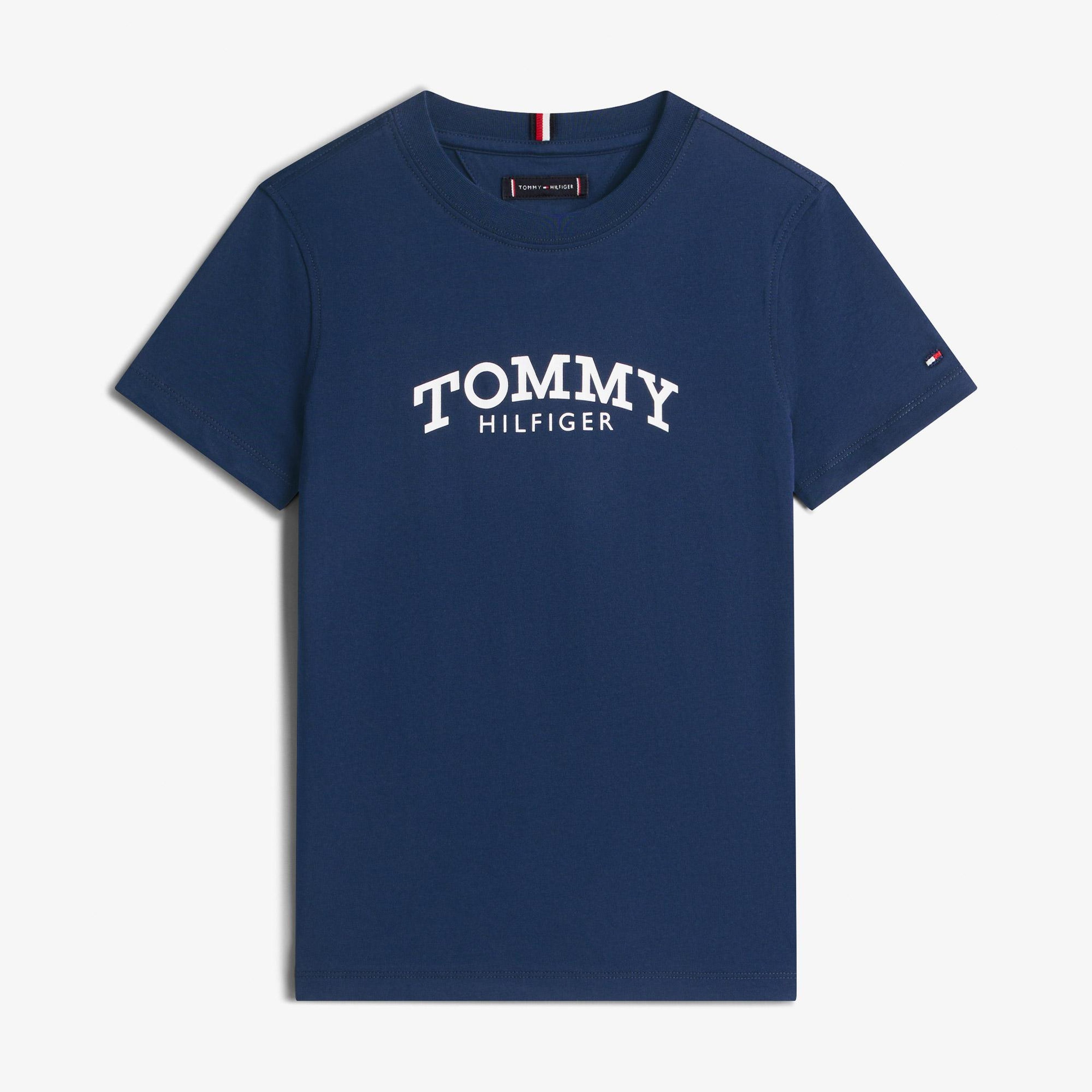 Tommy Hilfiger Monotype Print Graphic Çocuk Mavi T-Shirt