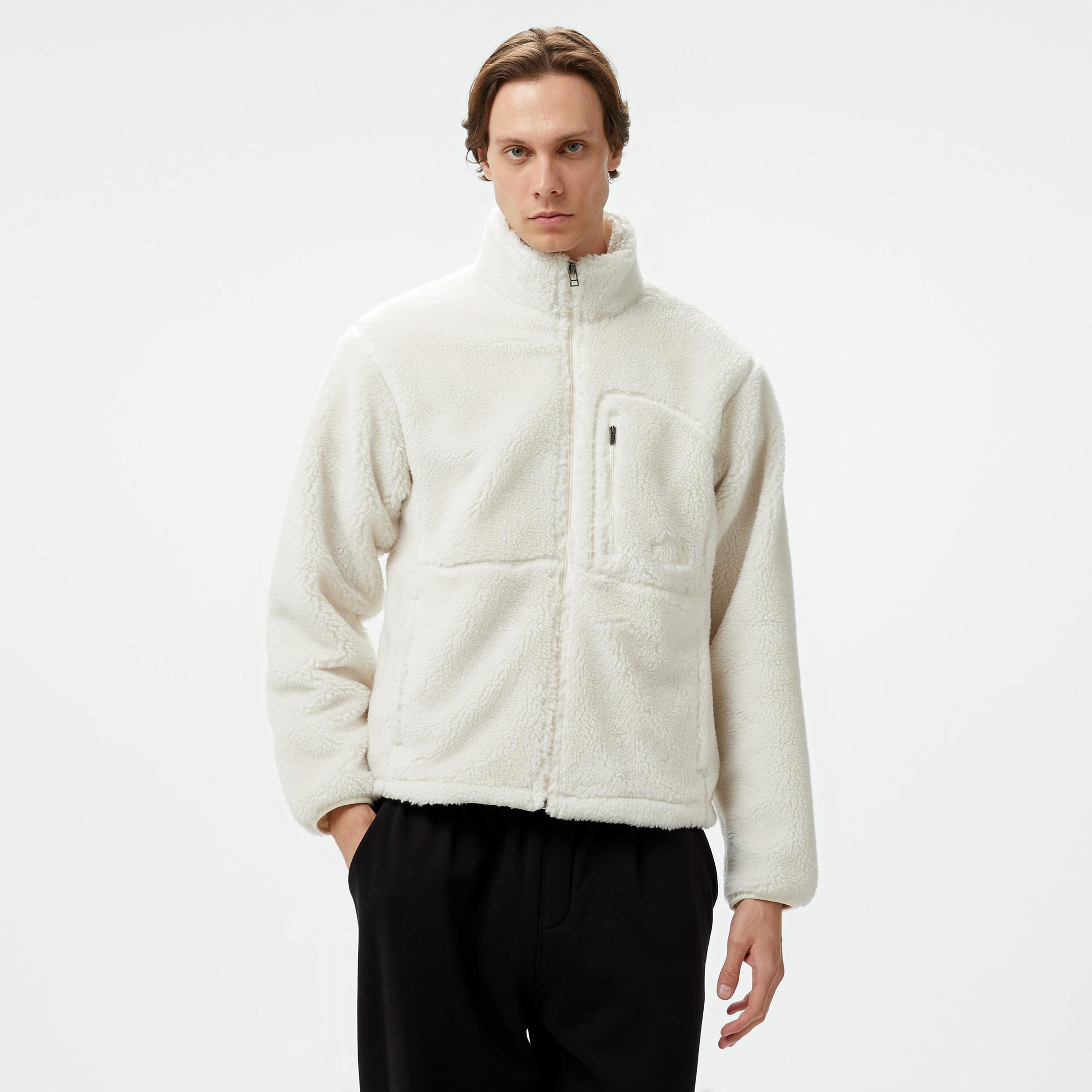 The North Face Extreme Pile Full Zipped Erkek Beyaz Polar Ceket