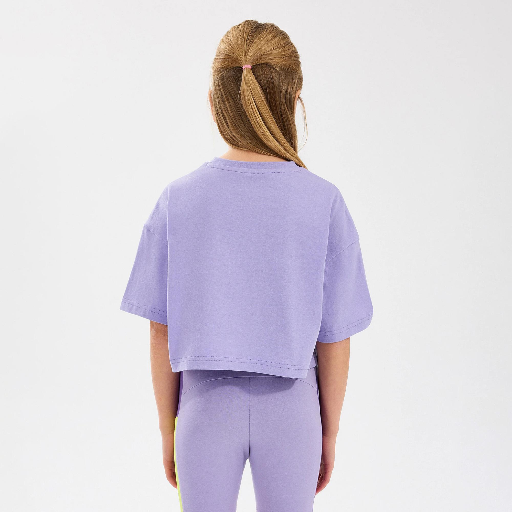 Skechers Graphic Cropped Çocuk Mor T-Shirt