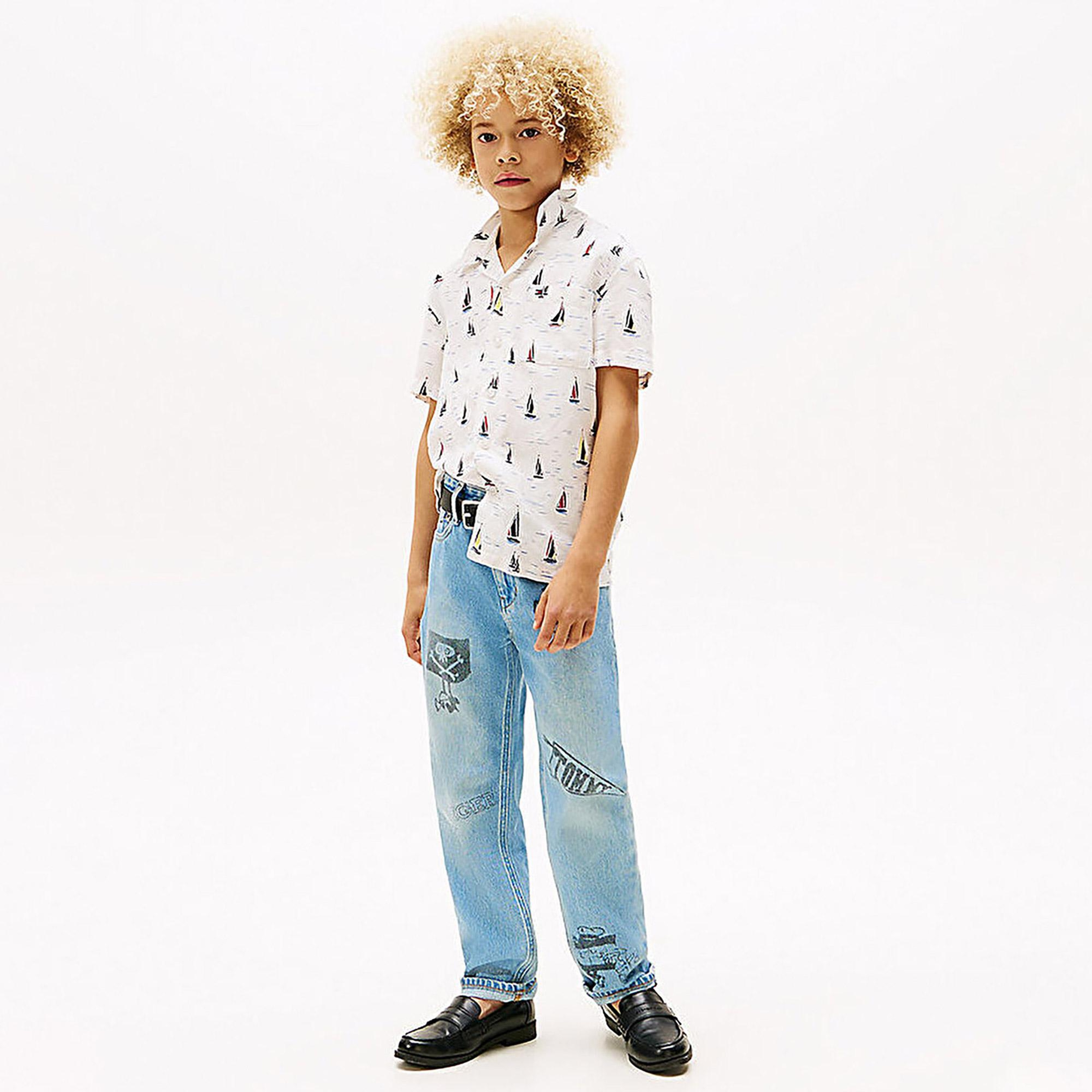 Tommy Hilfiger Çocuk Beyaz Gömlek