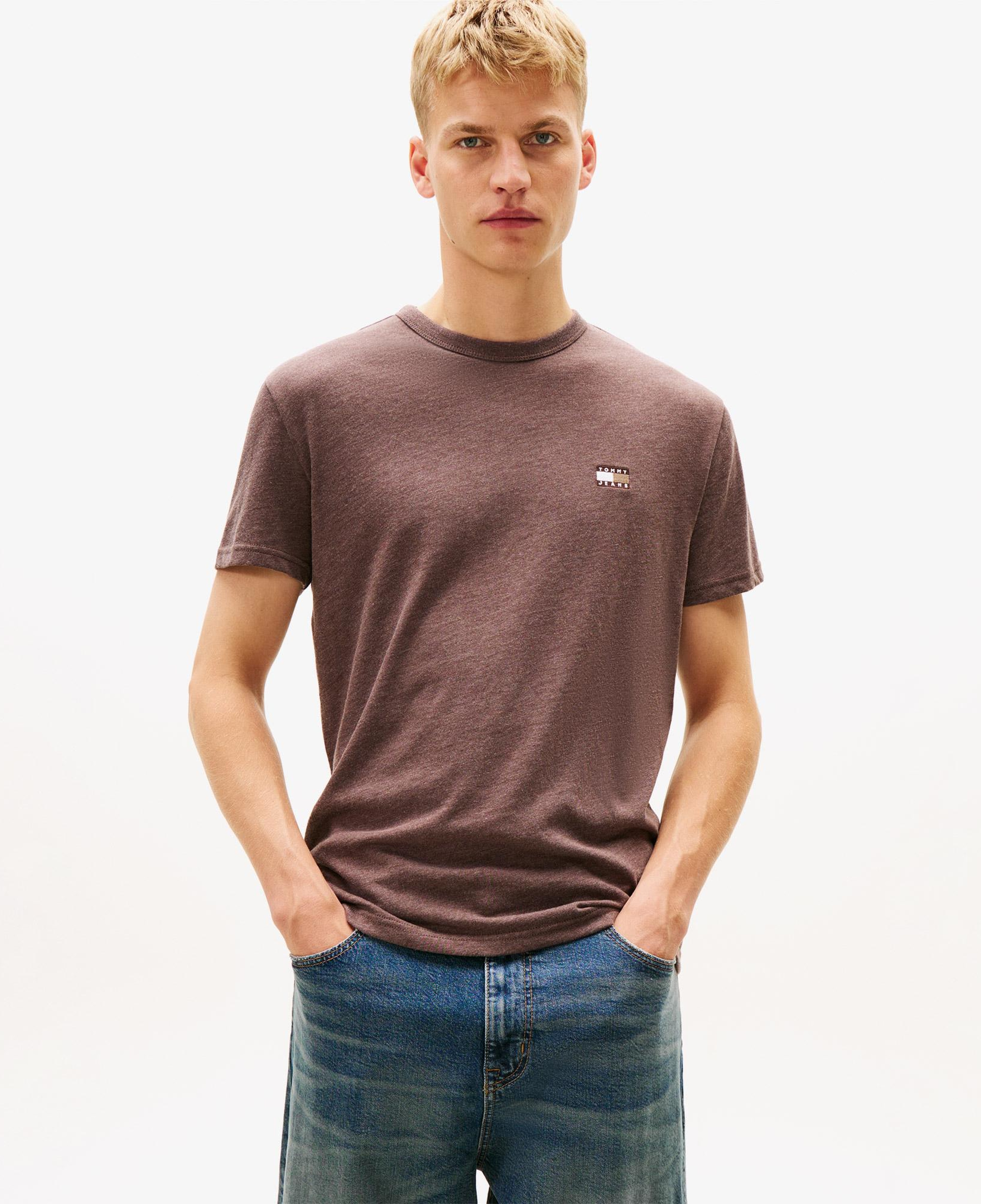 Tommy Hilfiger Jeans Reg Badge Erkek Kahverengi T-Shirt