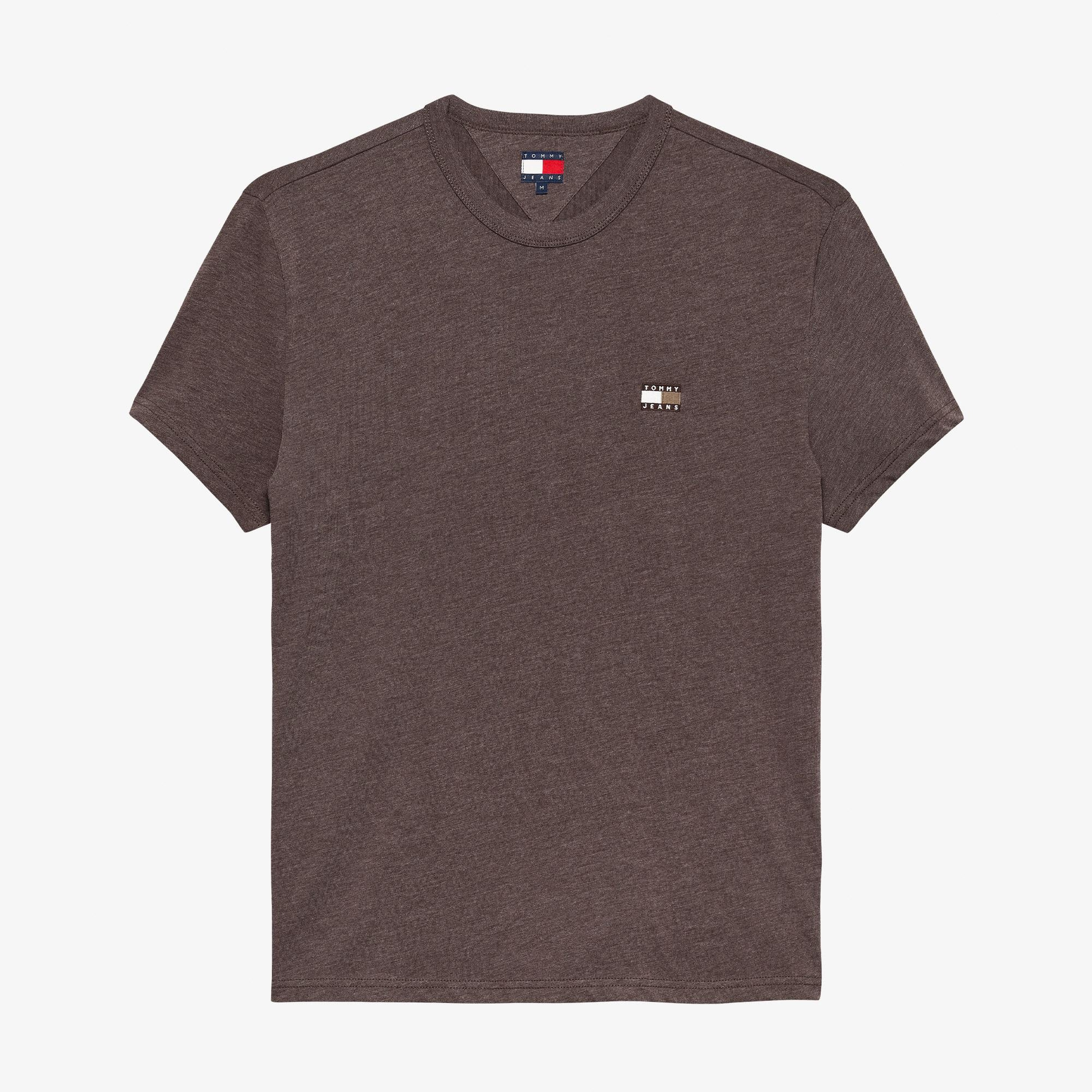 Tommy Hilfiger Jeans Reg Badge Erkek Kahverengi T-Shirt
