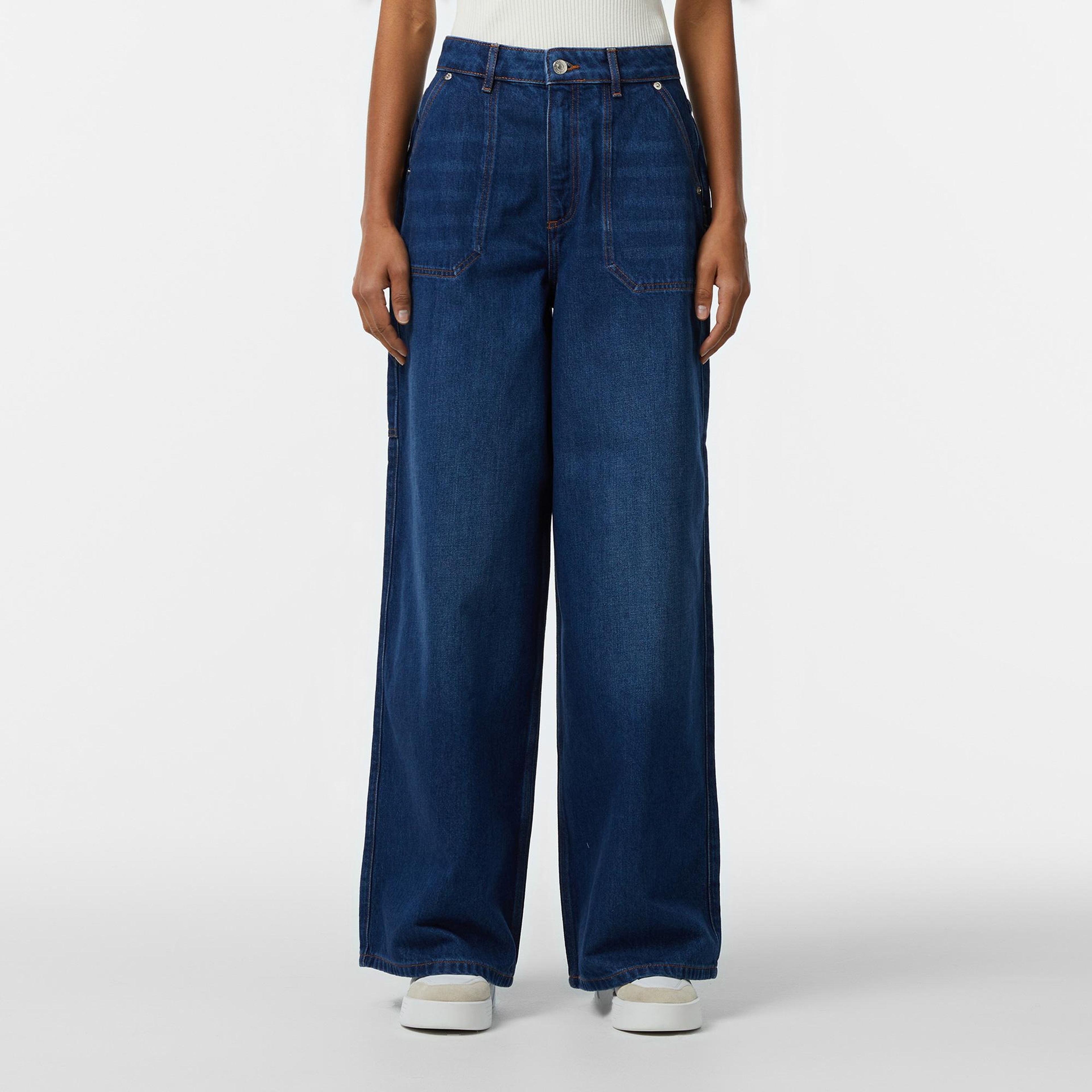 Kadın Wide Fit Mavi Jean Pantolon