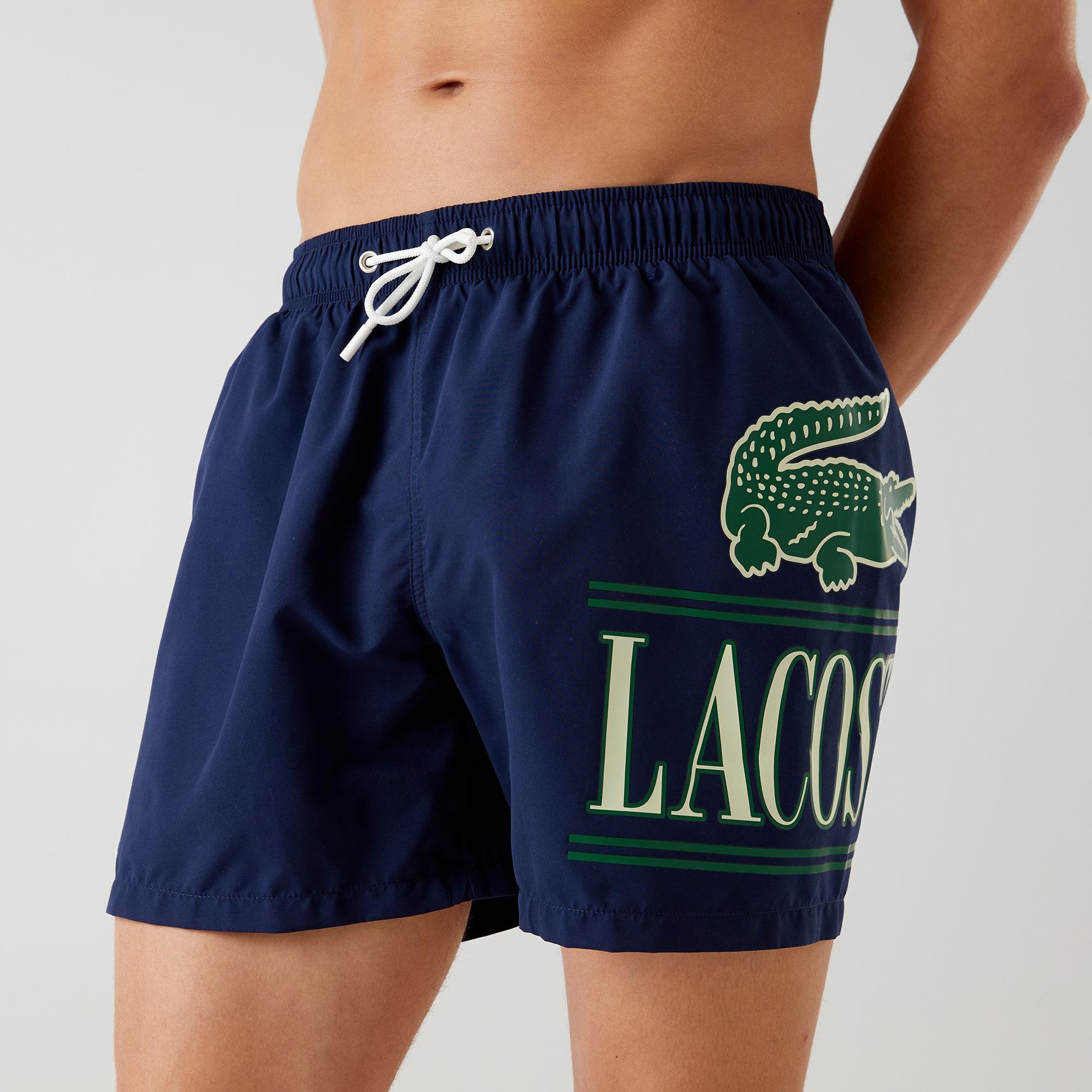 Lacoste Baskılı Erkek Lacivert Deniz Şortu