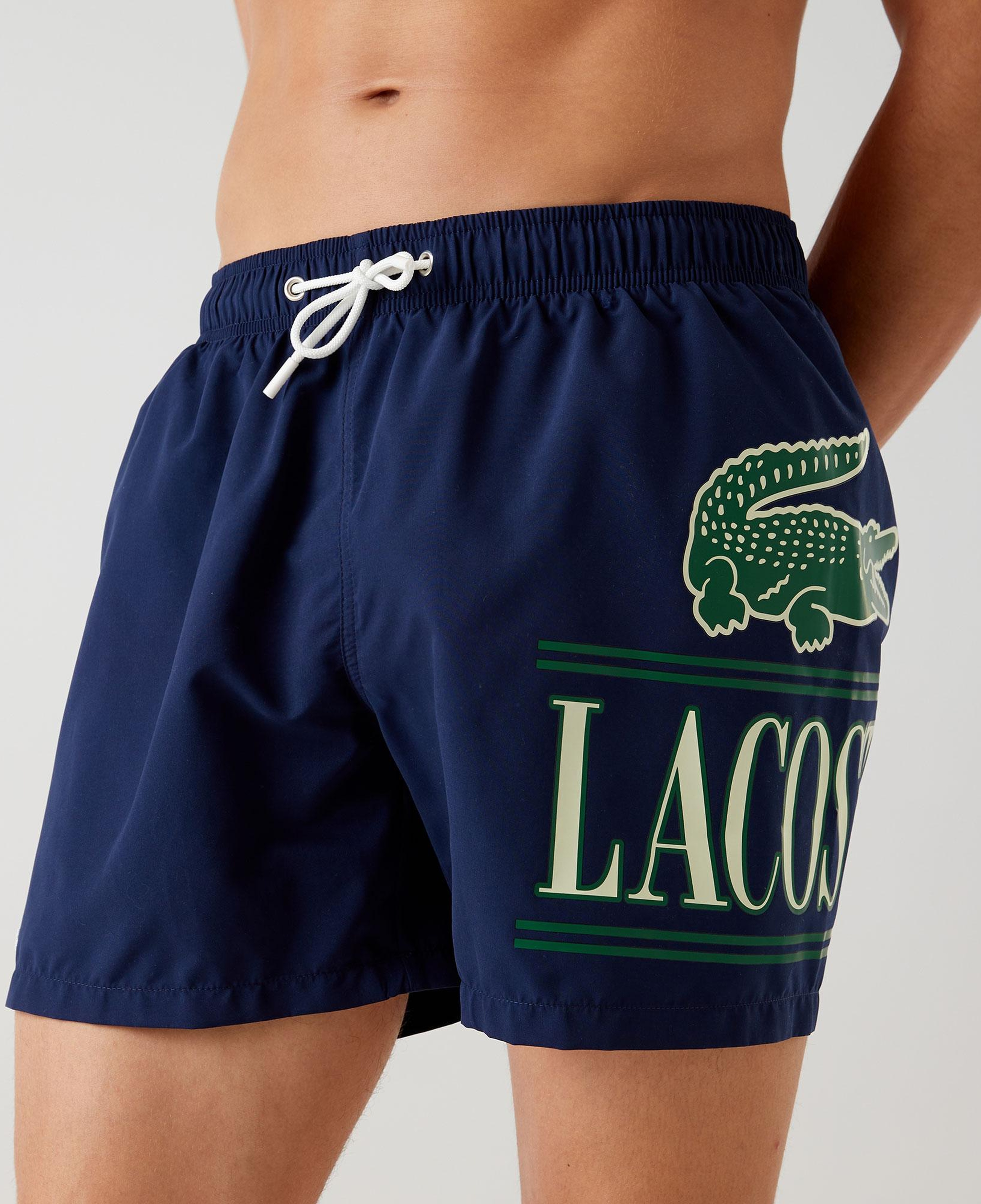 Lacoste Baskılı Erkek Lacivert Deniz Şortu