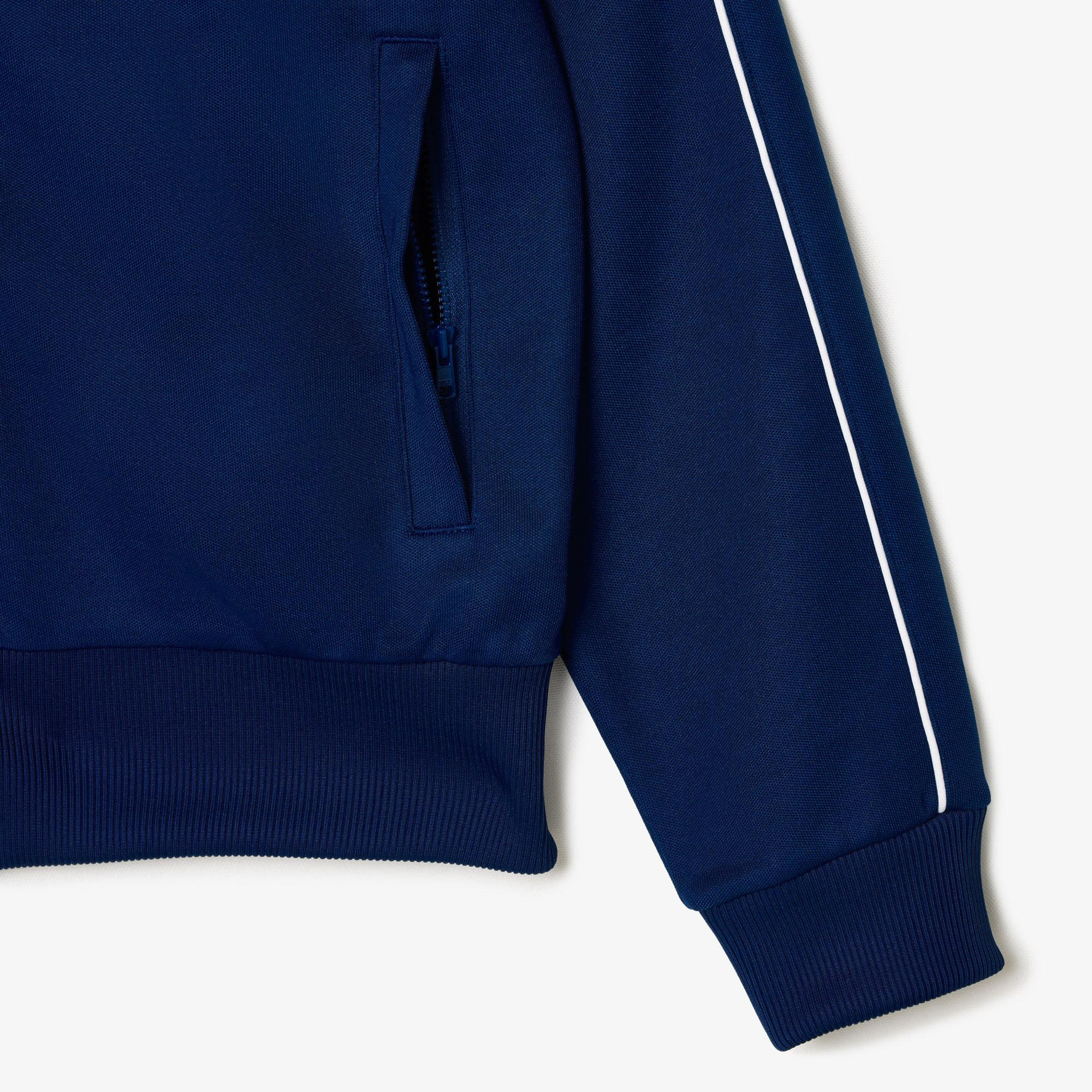 Erkek Regular Fit Fermuarlı Mavi Sweatshirt